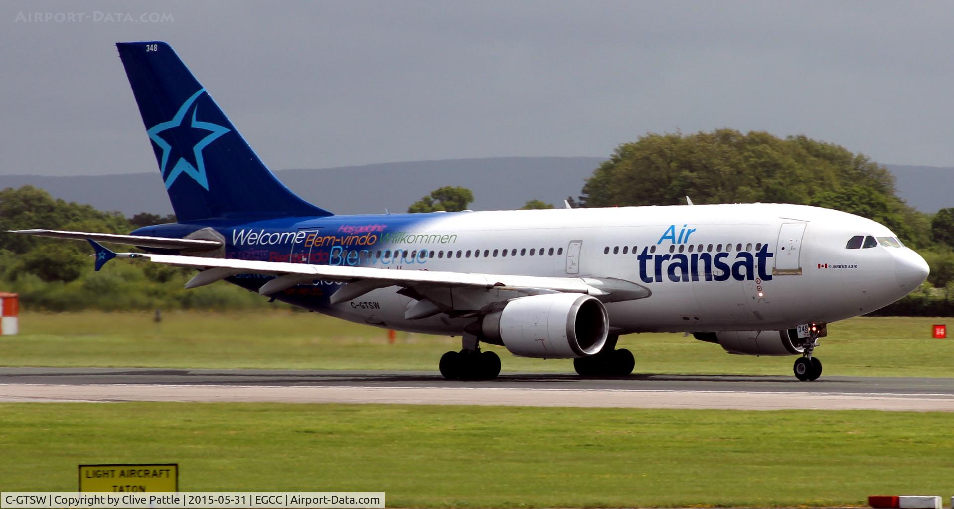 C-GTSW, 1988 Airbus A310-304 C/N 483, In action taxying at Manchester Airport EGCC
