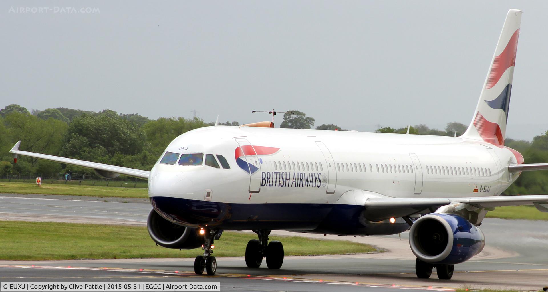 G-EUXJ, 2007 Airbus A321-231 C/N 3081, In action taxying at Manchester Airport EGCC
