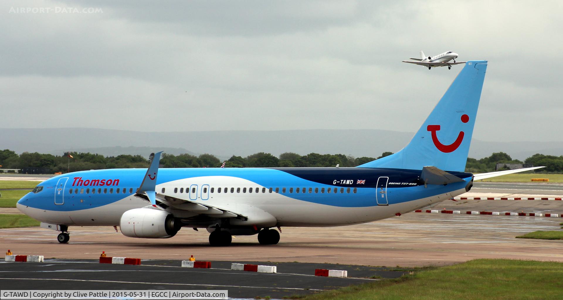 G-TAWD, 2012 Boeing 737-8K5 C/N 37265, In action taxying at Manchester Airport EGCC