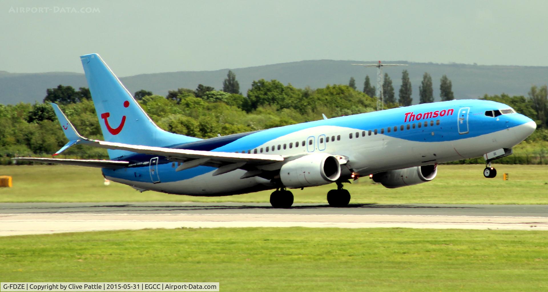 G-FDZE, 2008 Boeing 737-8K5 C/N 35137, Lift off at EGCC