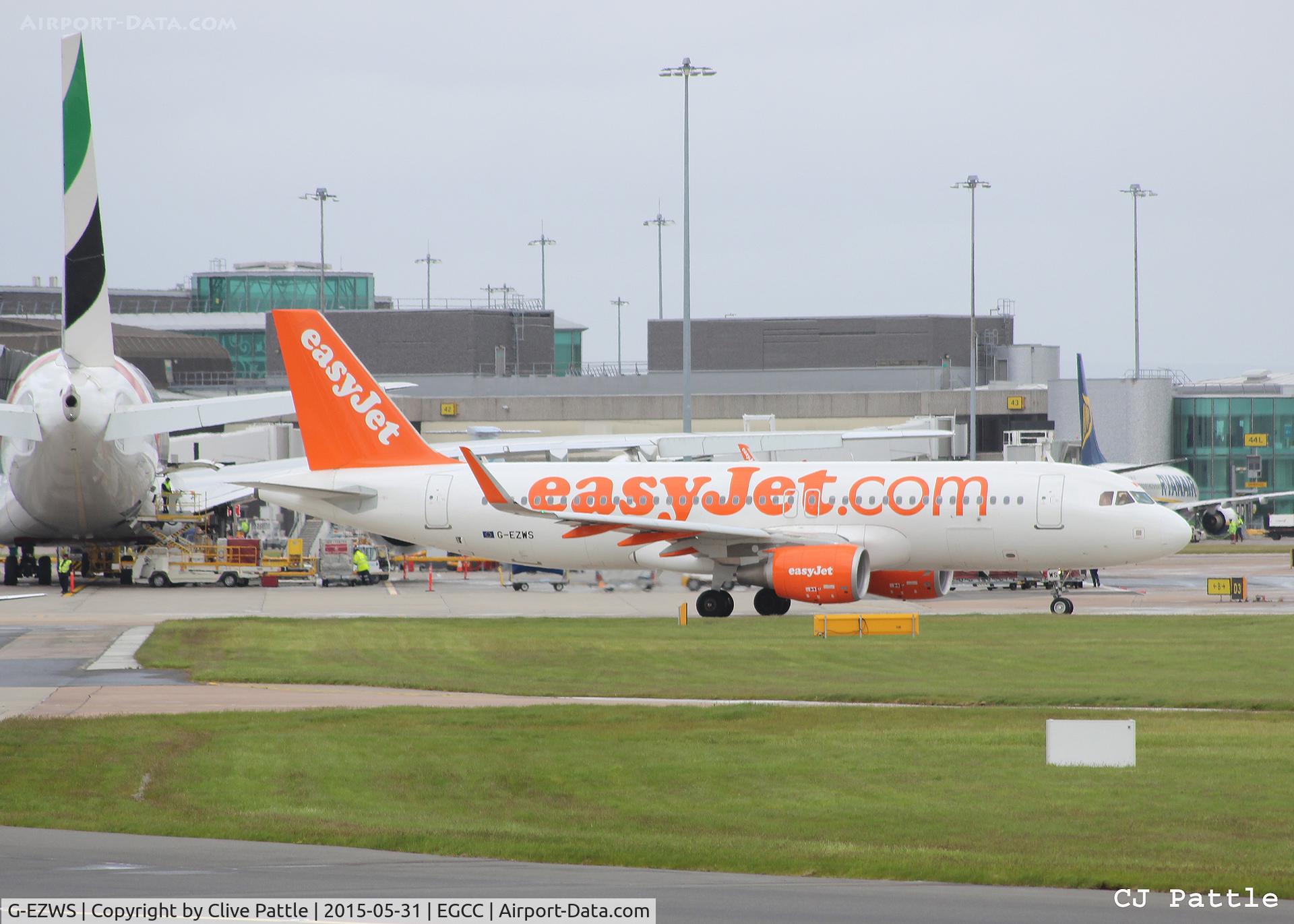 G-EZWS, 2014 Airbus A320-214 C/N 6011, Taxy from the gate at EGCC