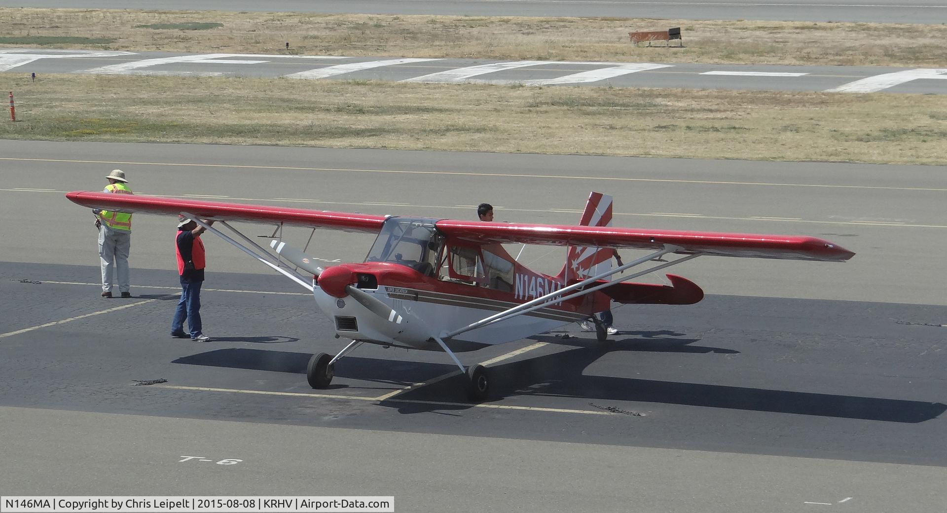 N146MA, 2002 American Champion 8KCAB Decathlon C/N 903-2002, A transient 2002 Citabria 8KCAB in town for the Young Eagles event at Reid Hillview Airport, CA.