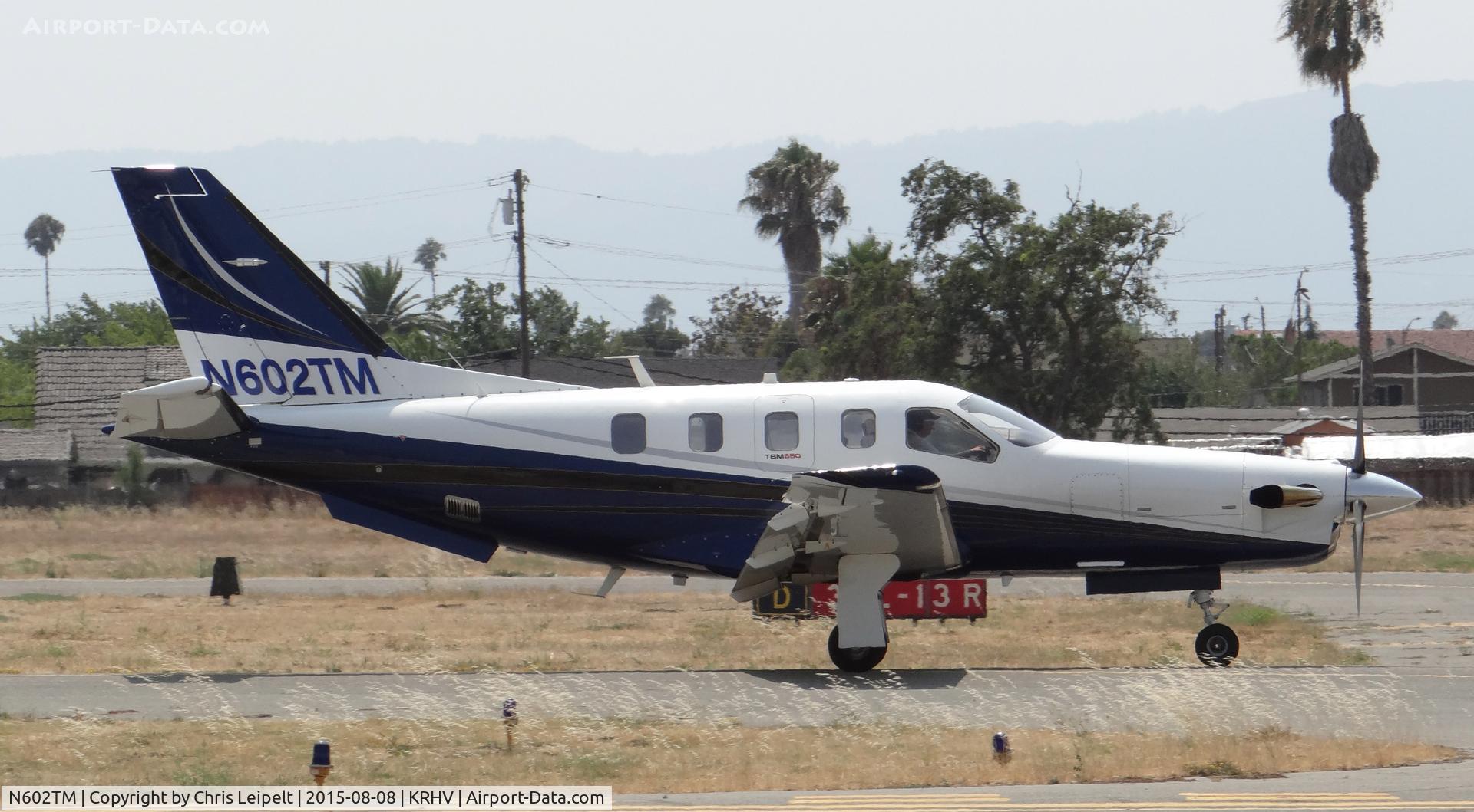 N602TM, 2011 Socata TBM-850 C/N 602, A locally based 2011 Socata TBM-850 landing on runway 31R at Reid Hillview Airport, CA.