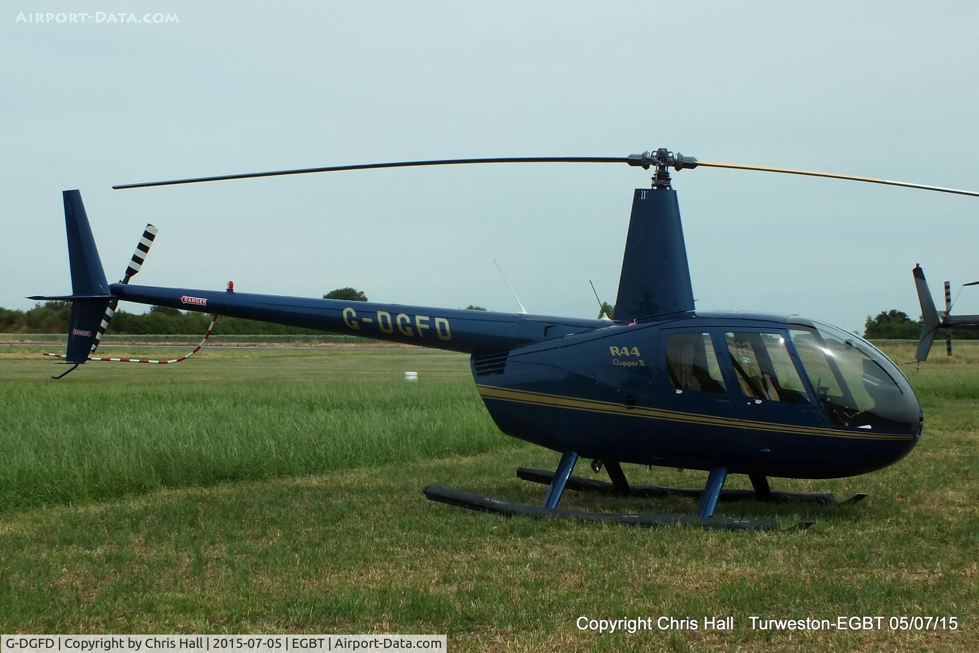 G-DGFD, 2010 Robinson R44 Clipper II C/N 13027, ferrying race fans to the British F1 Grand Prix at Silverstone