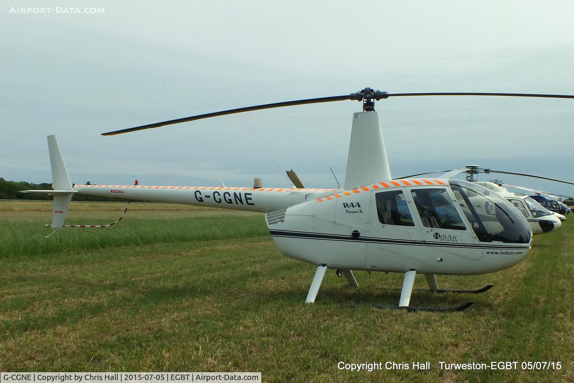 G-CGNE, 2010 Robinson R44 Raven II C/N 12952, ferrying race fans to the British F1 Grand Prix at Silverstone