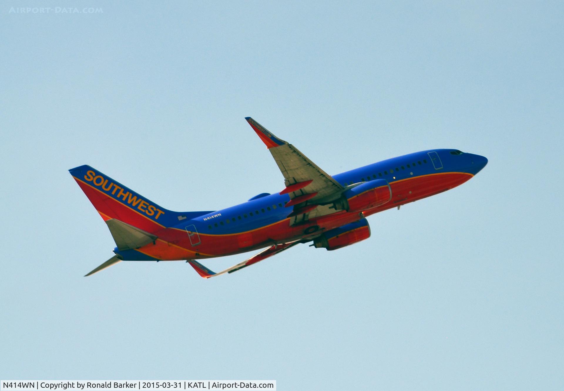 N414WN, 2001 Boeing 737-7H4 C/N 29820, Takeoff Atlanta