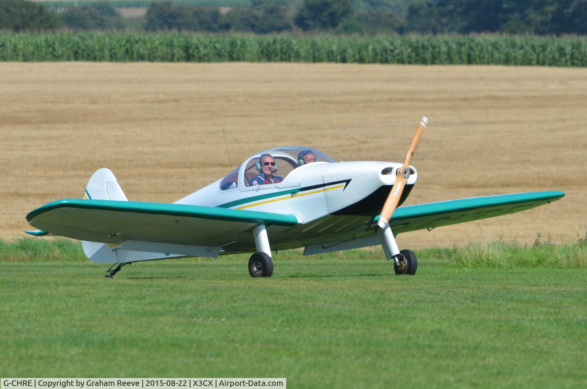 G-CHRE, Nicollier HN-700 Menestrel II C/N PFA 217-13867, Just landed at Northrepps.