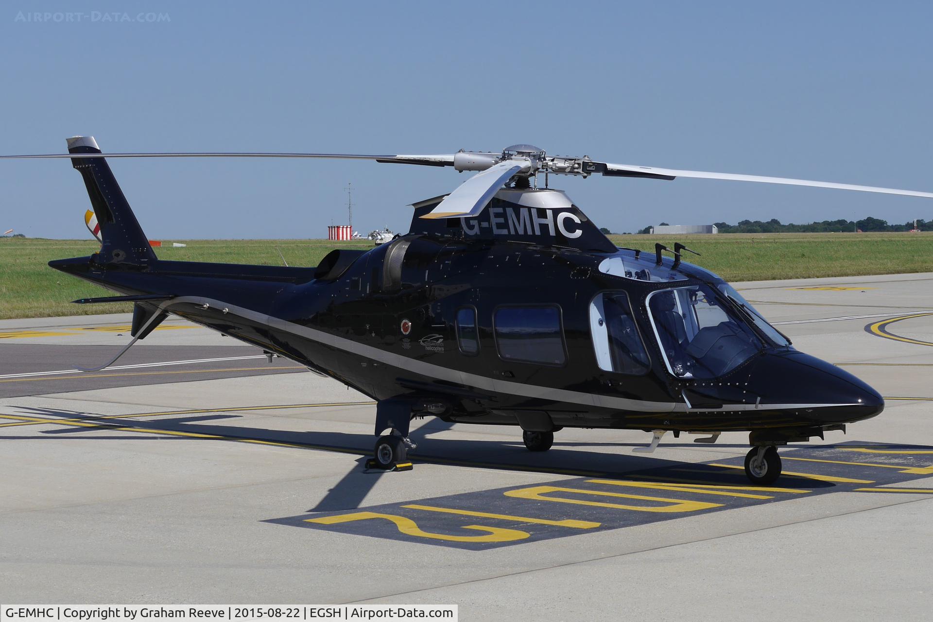 G-EMHC, 2008 Agusta A-109E Power C/N 11721, Parked at Norwich.