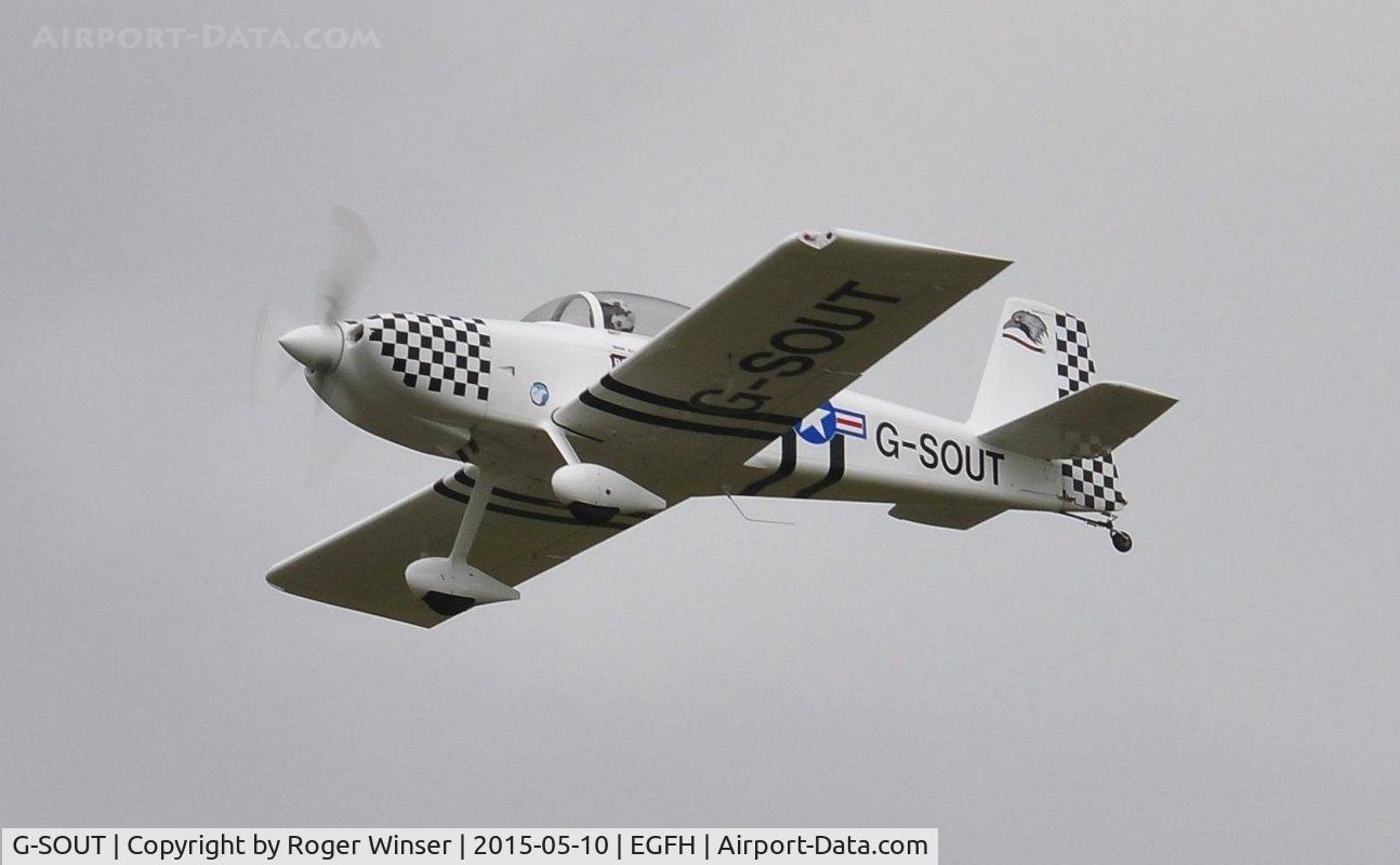 G-SOUT, 2006 Vans RV-8 C/N PFA 303-13295, Raven 5 of Team Raven departing Runway 22.