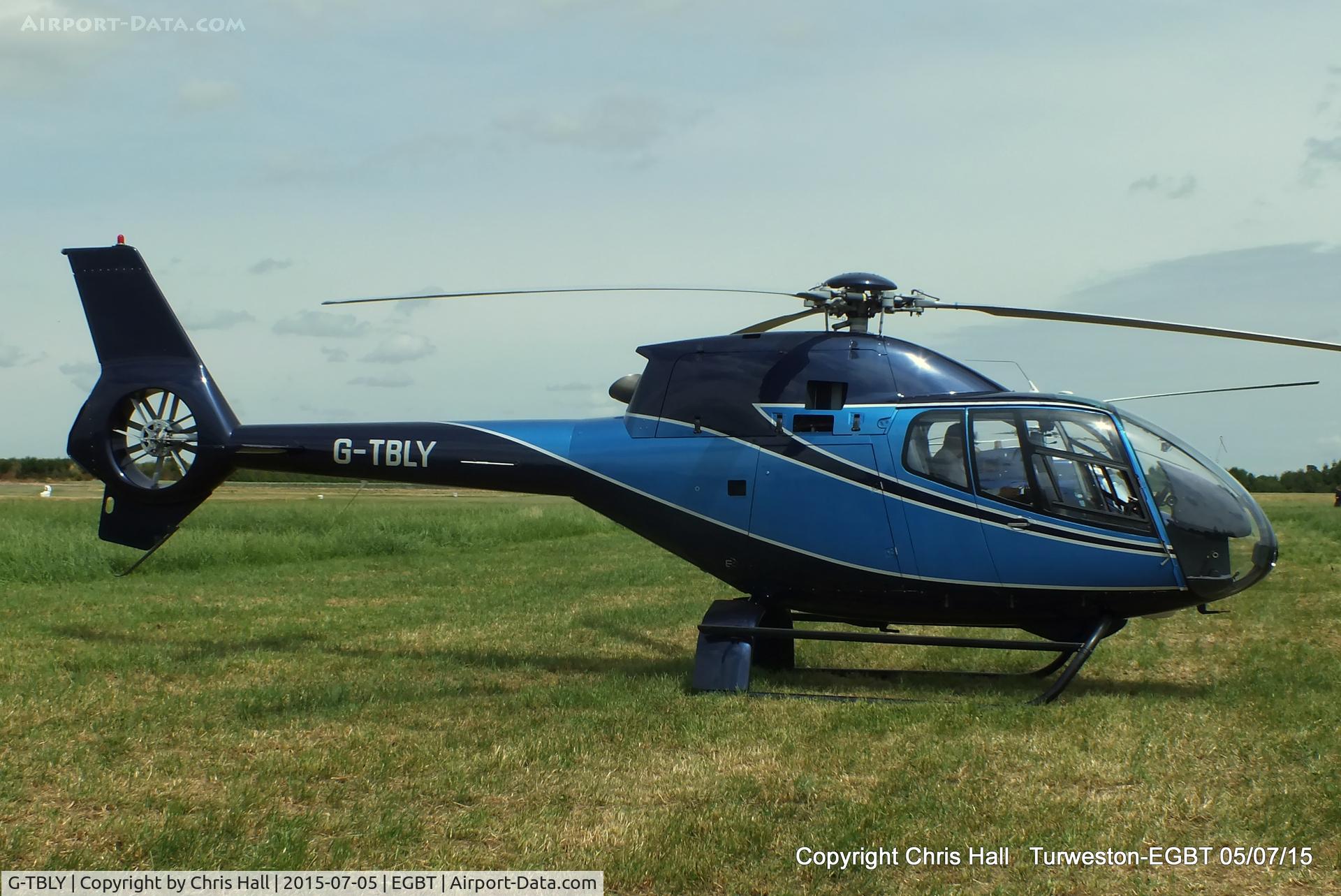 G-TBLY, 2001 Eurocopter EC-120B Colibri C/N 1192, ferrying race fans to the British F1 Grand Prix at Silverstone