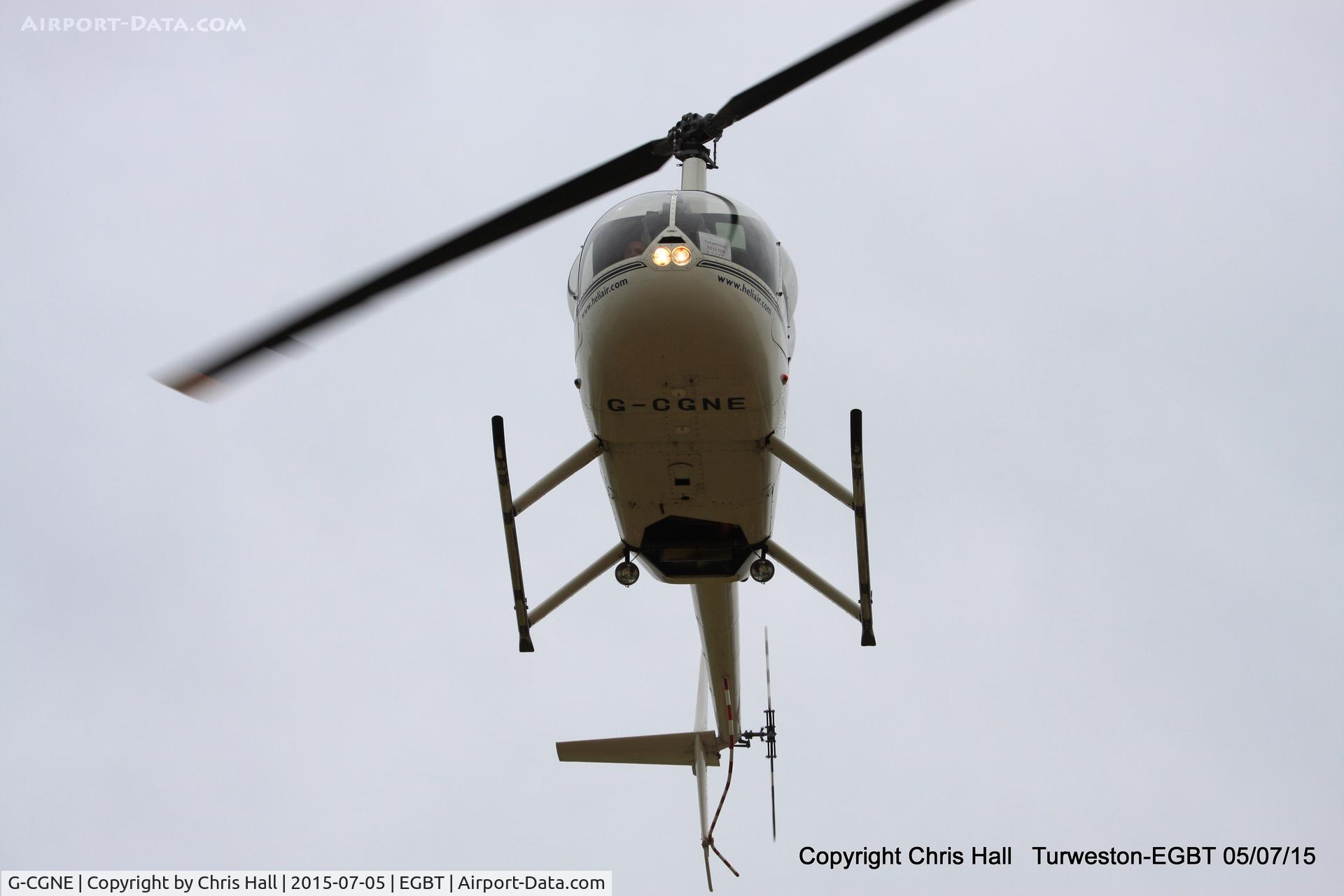 G-CGNE, 2010 Robinson R44 Raven II C/N 12952, ferrying race fans to the British F1 Grand Prix at Silverstone