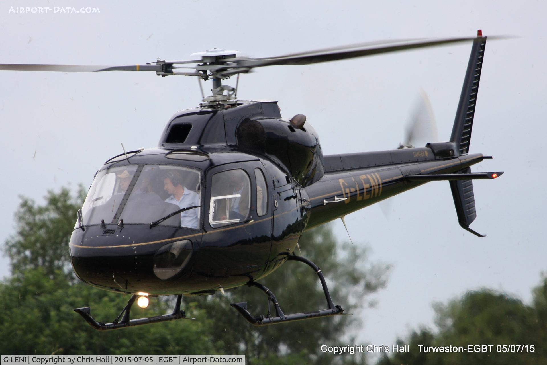 G-LENI, 1984 Aerospatiale AS-355F-1 Twin Squirrel C/N 5311, ferrying race fans to the British F1 Grand Prix at Silverstone