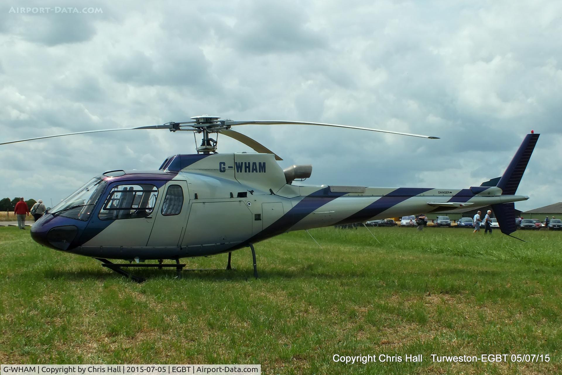 G-WHAM, 2001 Eurocopter AS-350B-3 Ecureuil Ecureuil C/N 3494, ferrying race fans to the British F1 Grand Prix at Silverstone
