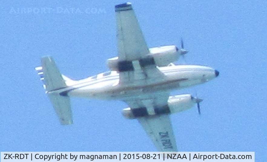 ZK-RDT, Embraer EMB-820C Navajo (PA-34-200T) C/N 820127, flying over back garden - severe zoom!!!