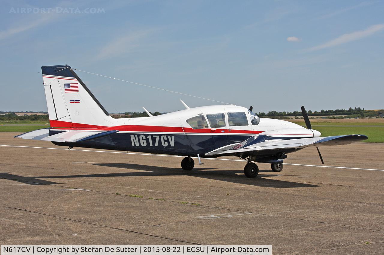 N617CV, 1976 Piper PA-23-250 Aztec F C/N 27-7754027, At Duxford for a museum visit.