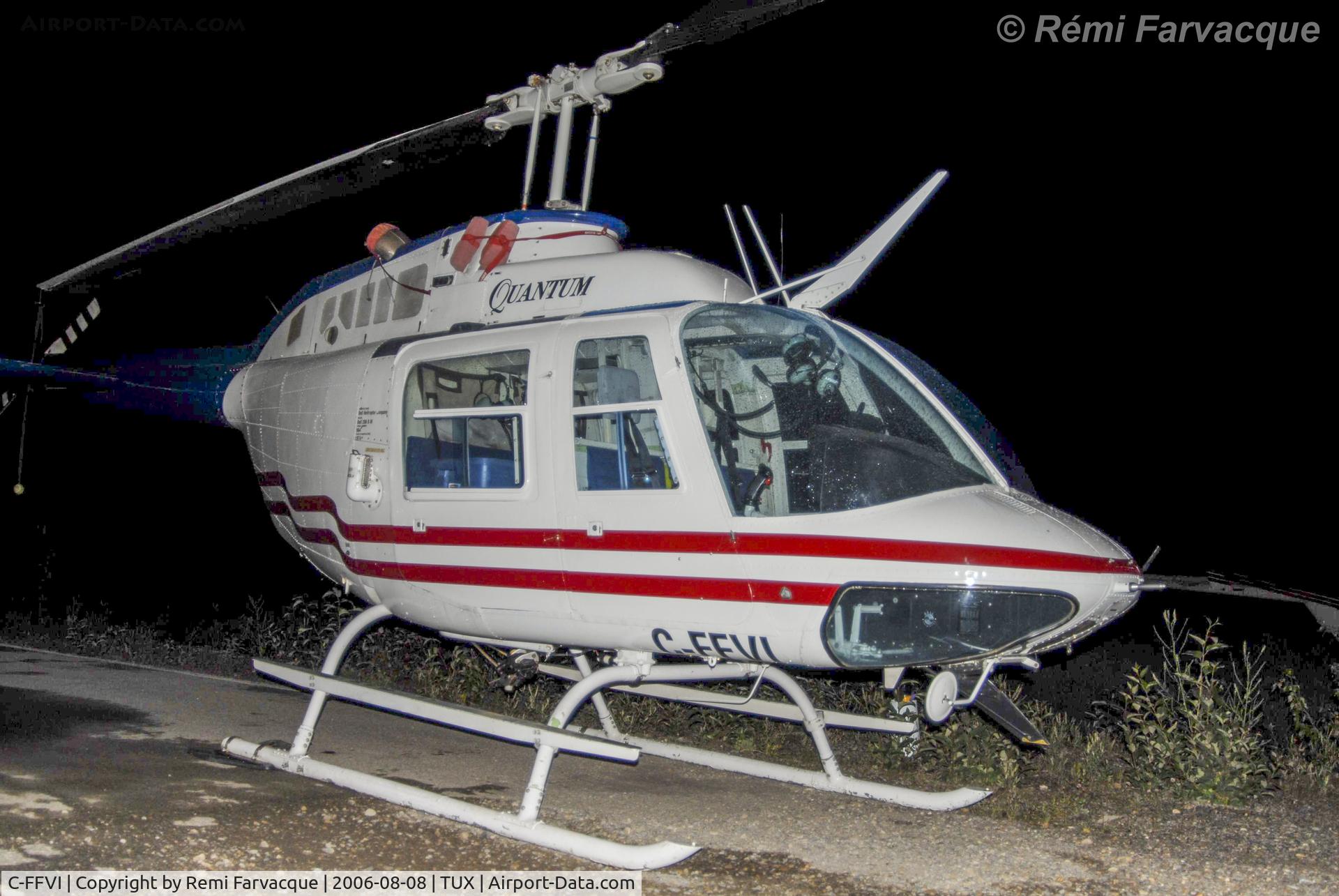 C-FFVI, Bell 206B JetRanger II C/N 964, At Tumbler Ridge, BC, airport.