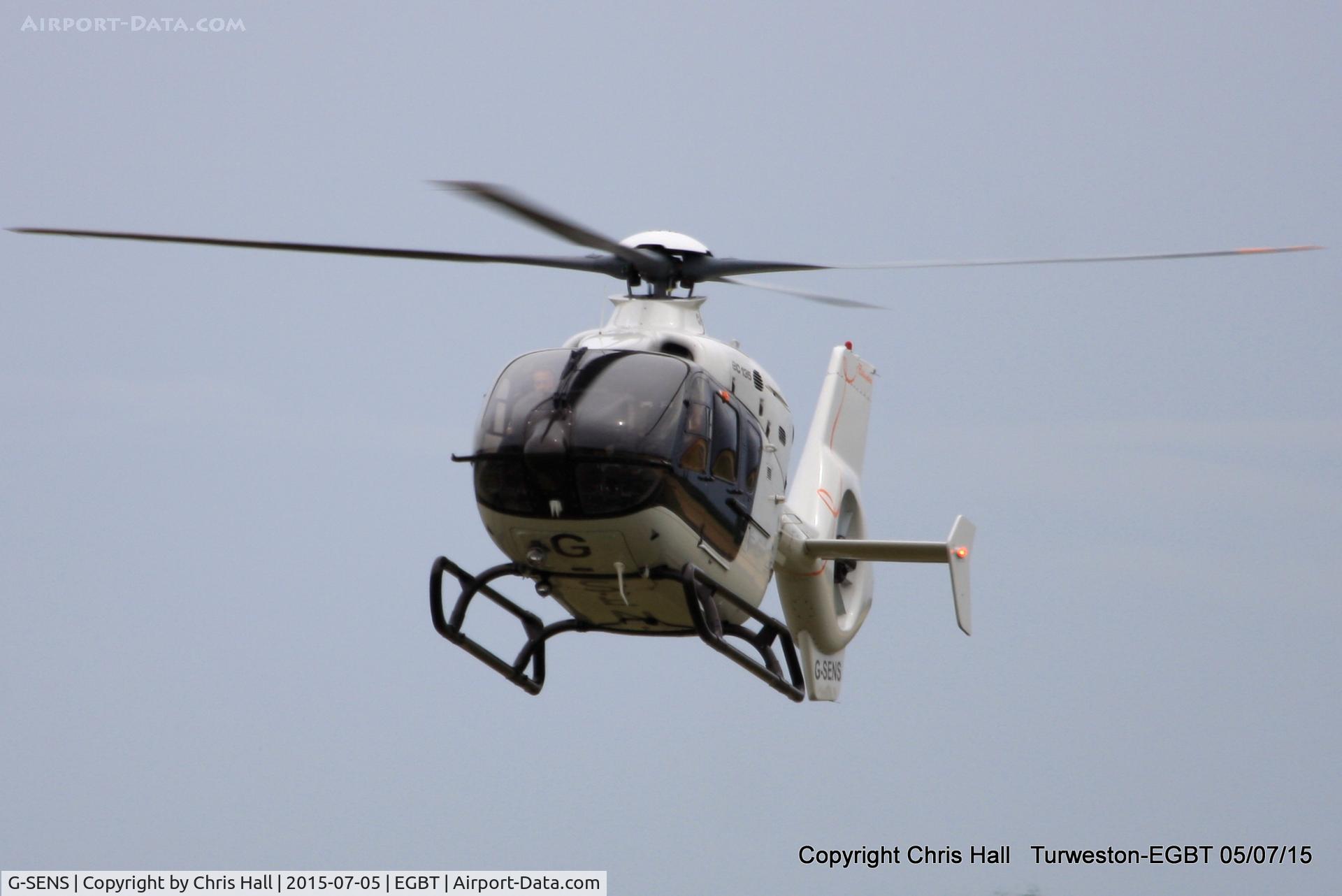 G-SENS, 2009 Eurocopter EC-135T-2+ C/N 0833, ferrying race fans to the British F1 Grand Prix at Silverstone