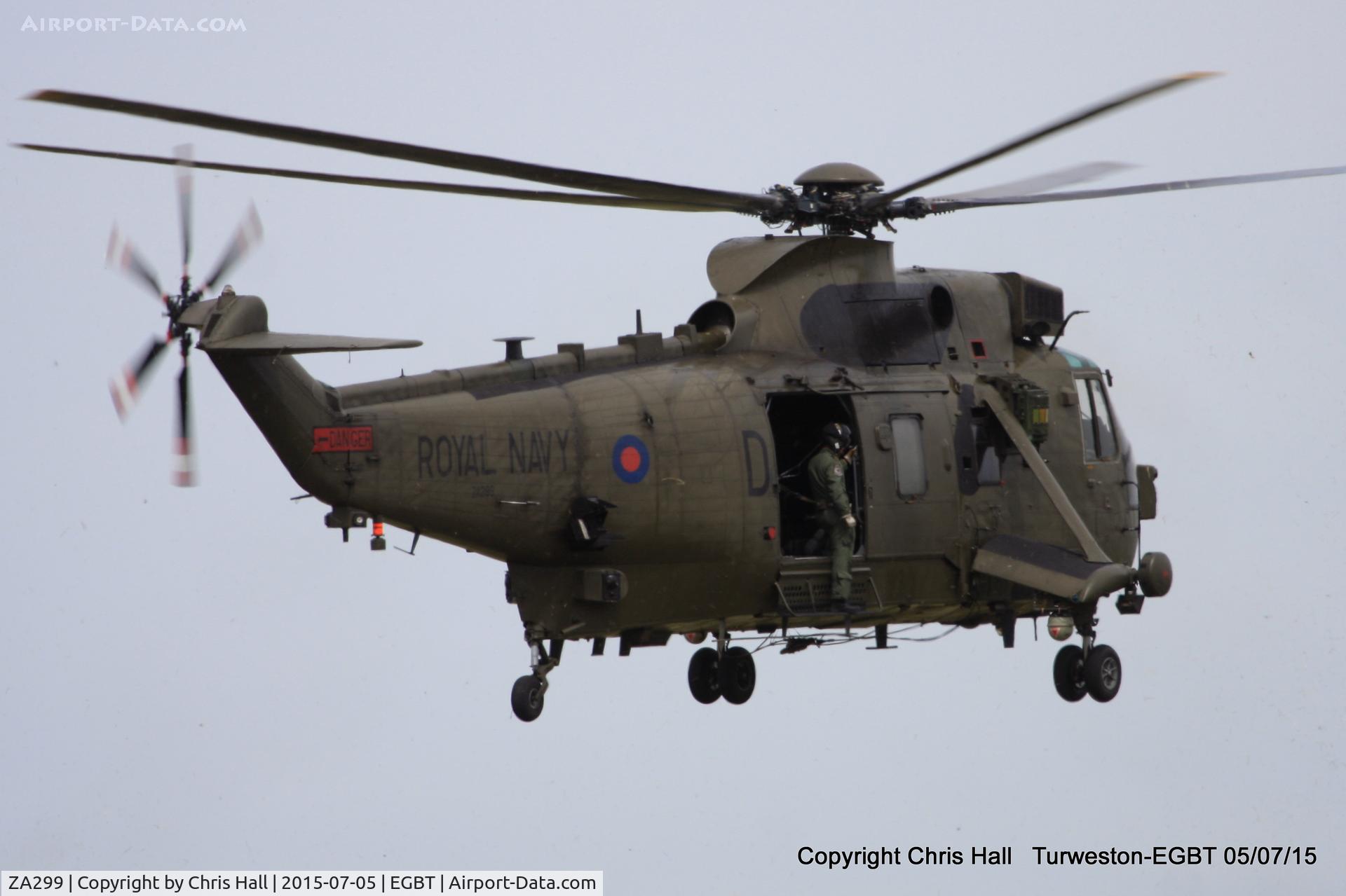 ZA299, 1981 Westland Sea King HC.4 C/N WA913, at Turweston after dropping the RAF Falcons parachute display team over Silverstone