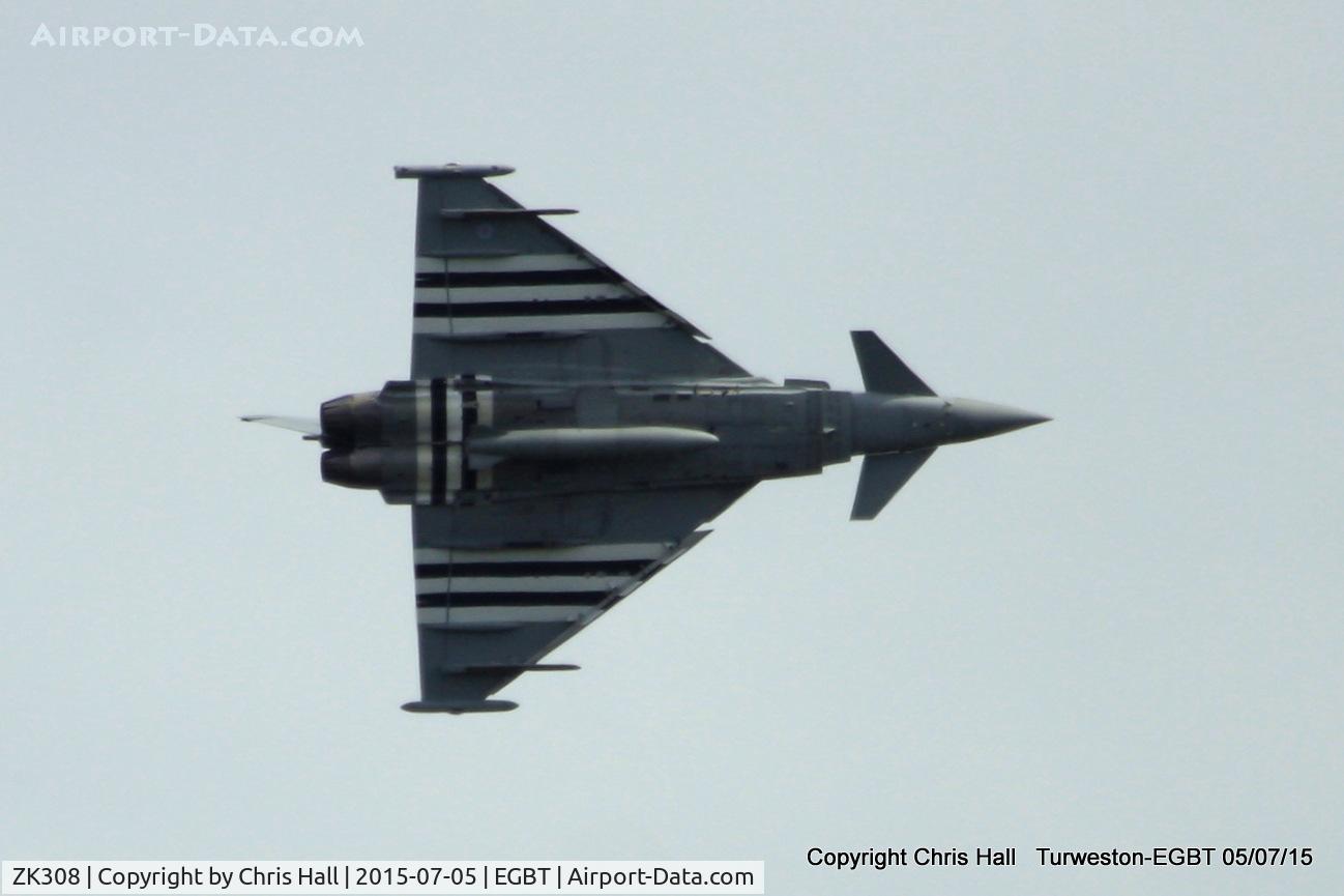 ZK308, 2009 Eurofighter EF-2000 Typhoon FGR4 C/N BS059, getting close to Turweston while displaying over Silverstone