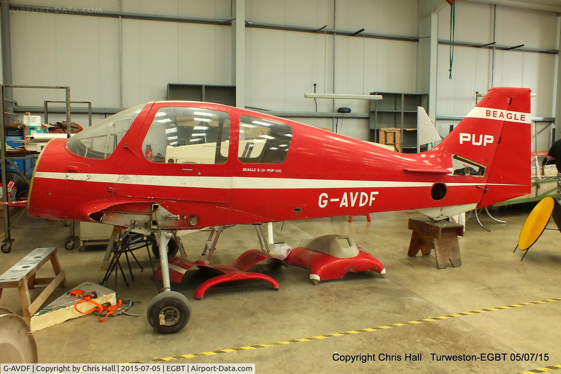 G-AVDF, 1967 Beagle B-121 Pup Series 1 (Pup 100) C/N B121-001, under restoration at Turweston