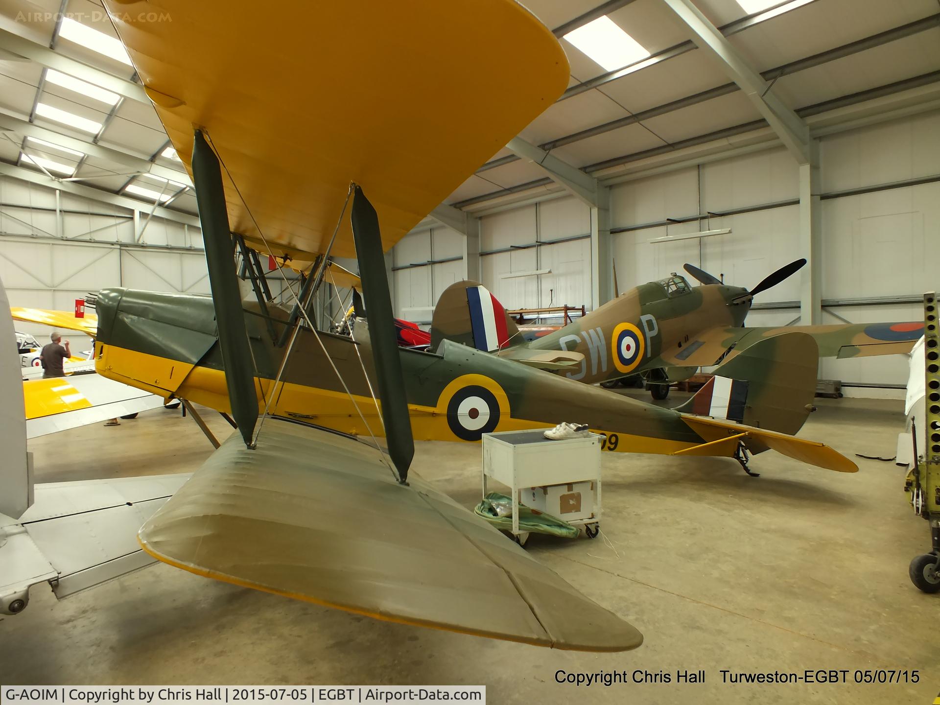 G-AOIM, 1946 De Havilland DH-82A Tiger Moth II C/N 83536, at Turweston