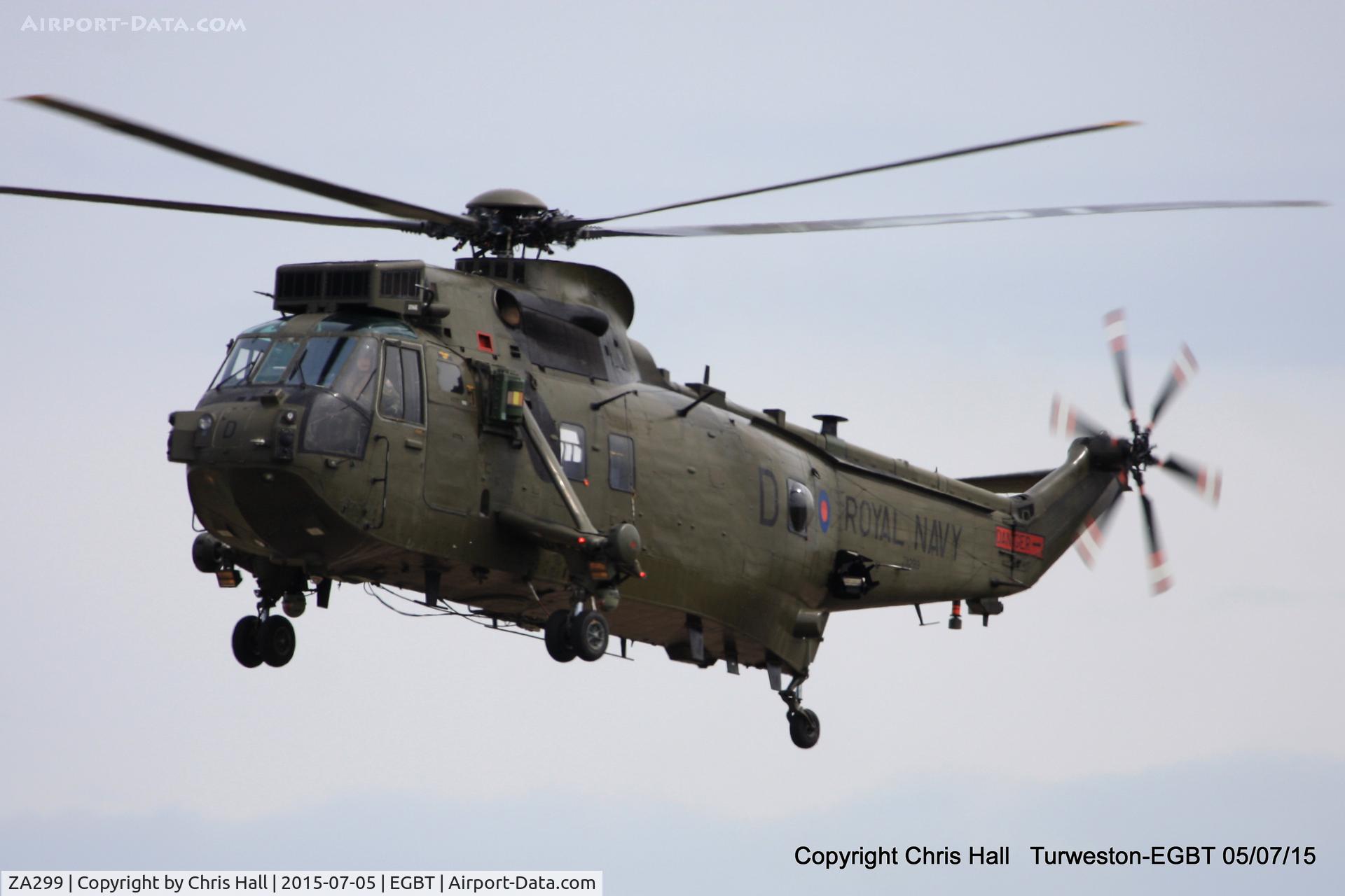 ZA299, 1981 Westland Sea King HC.4 C/N WA913, at Turweston after dropping the RAF Falcons parachute display team over Silverstone
