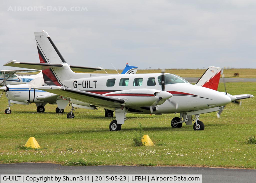 G-UILT, 1984 Cessna T303 Crusader C/N T303-00280, Taxiing for refuelling...