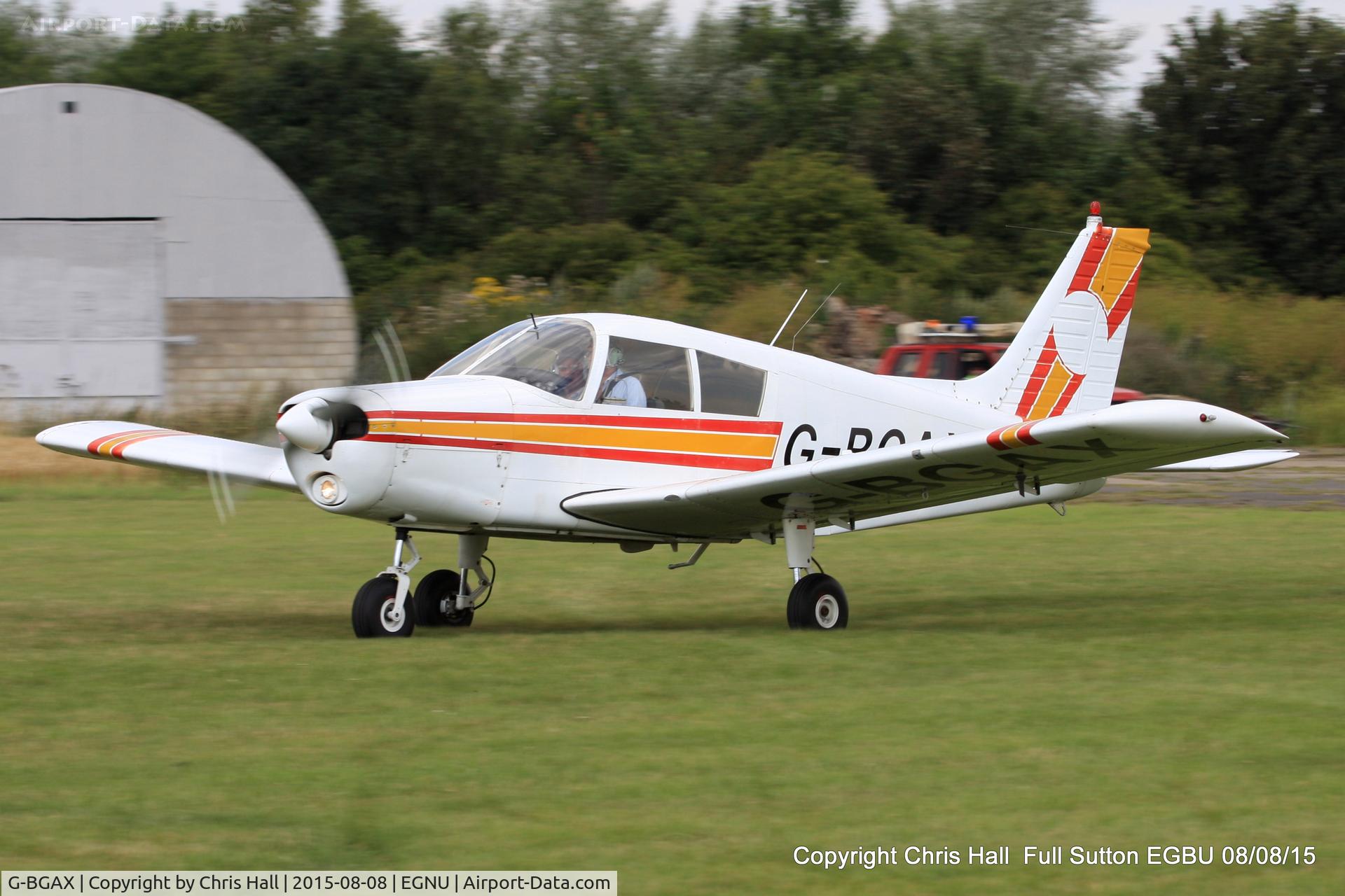 G-BGAX, 1973 Piper PA-28-140 Cherokee C/N 28-7325409, at the Vale of York LAA strut flyin, Full Sutton