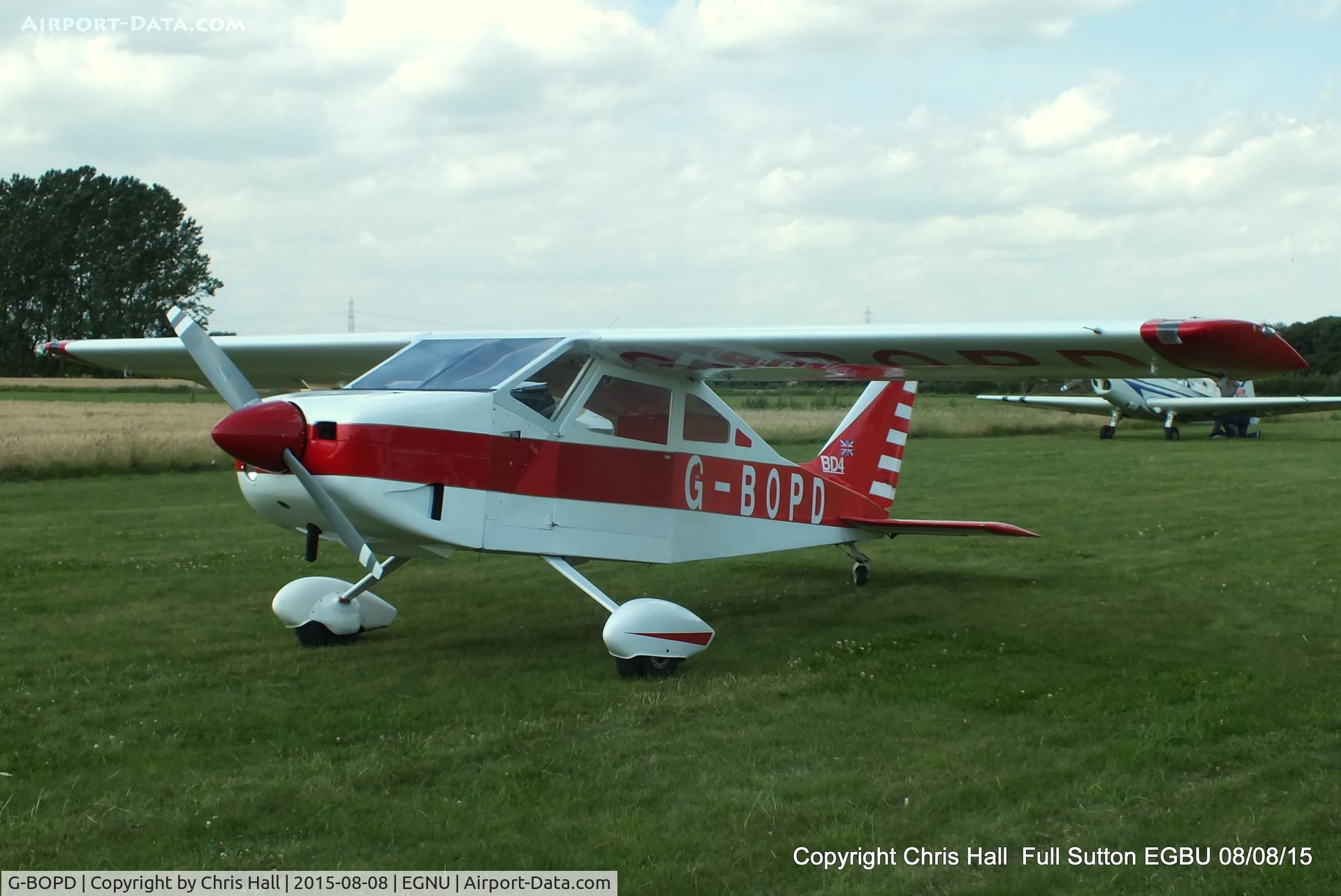 G-BOPD, 1974 Bede BD-4 C/N 632, at the Vale of York LAA strut flyin, Full Sutton