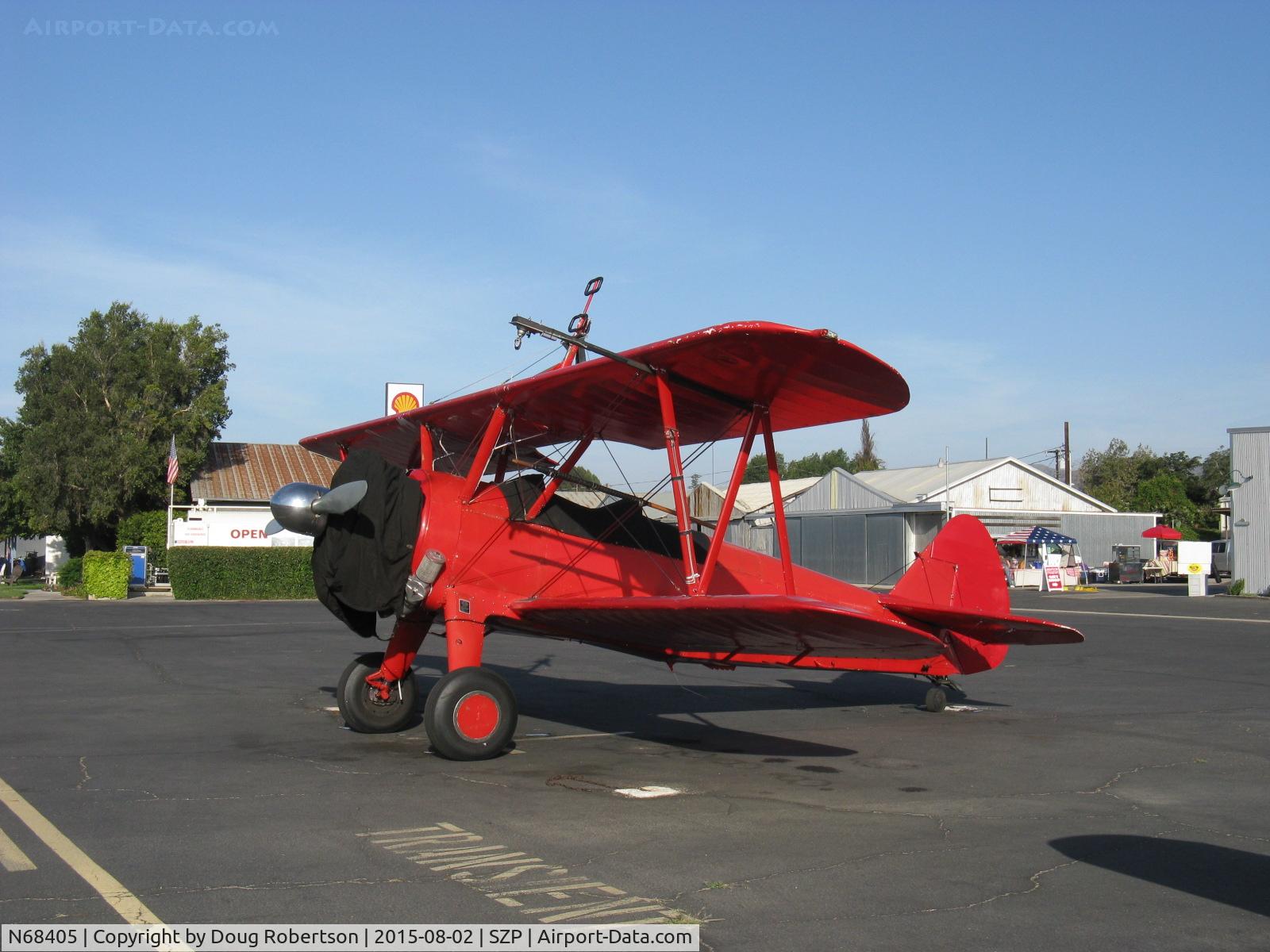 N68405, 1943 Boeing A75N1(PT17) C/N 75-7759, 1943 Boeing Stearman A75N1, P&W R-985 450 Hp radial upgrade from original 220 Hp, note external air filter mod, Restricted class