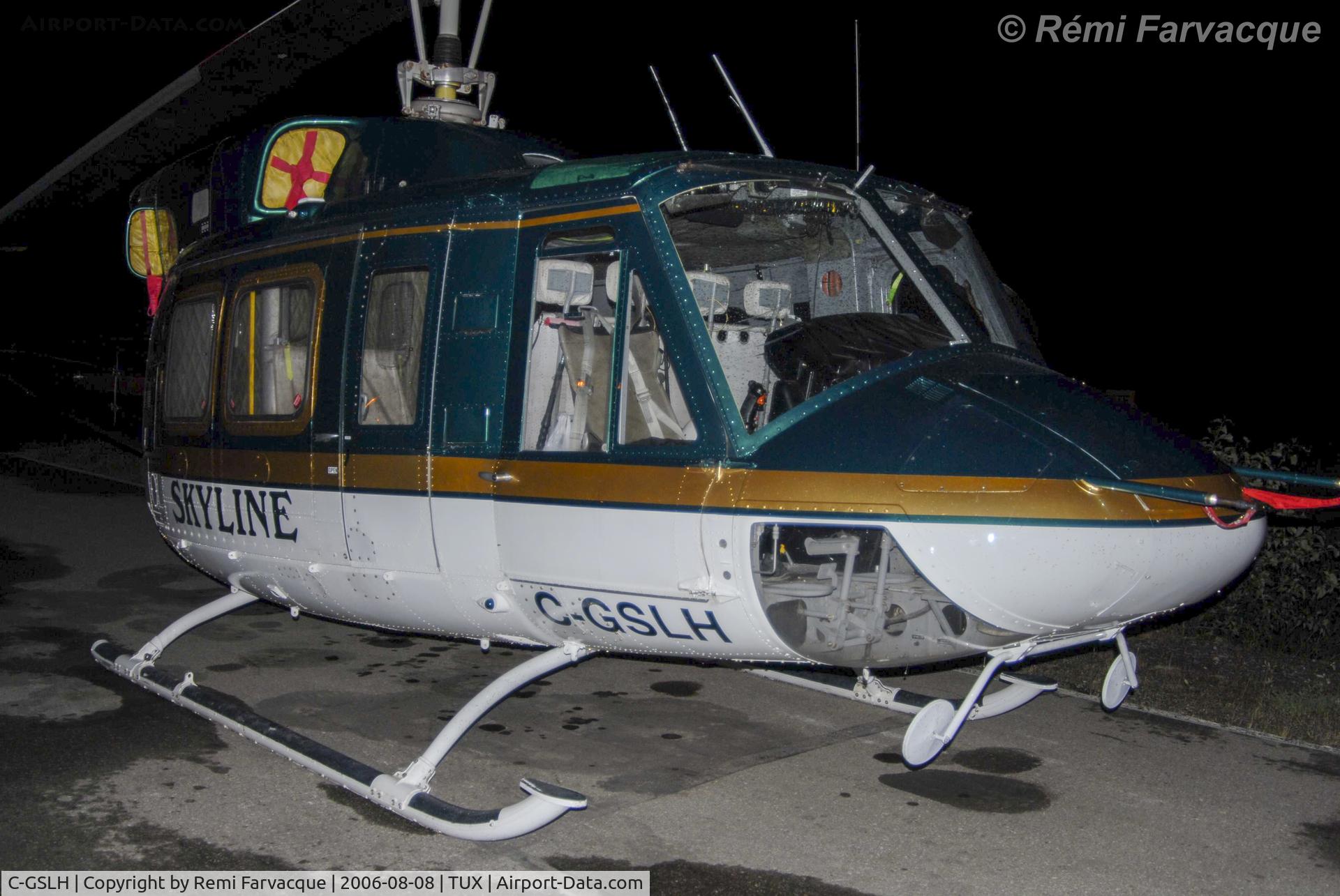 C-GSLH, 1973 Bell 212 C/N 30565, Parked at Tumbler Ridge airport, BC.