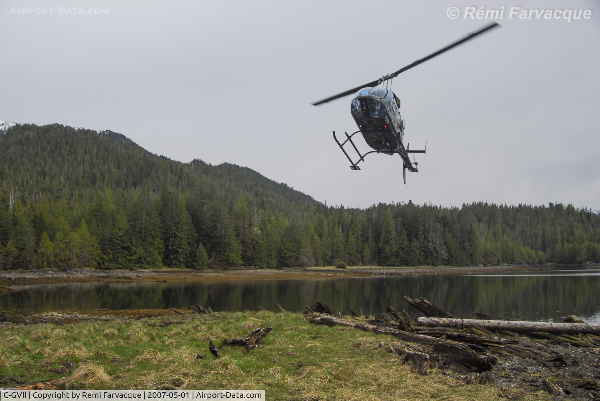 C-GVII, 1978 Bell 206L-1 LongRanger II C/N 45158, Working in the bush north of Prince Rupert, BC.
