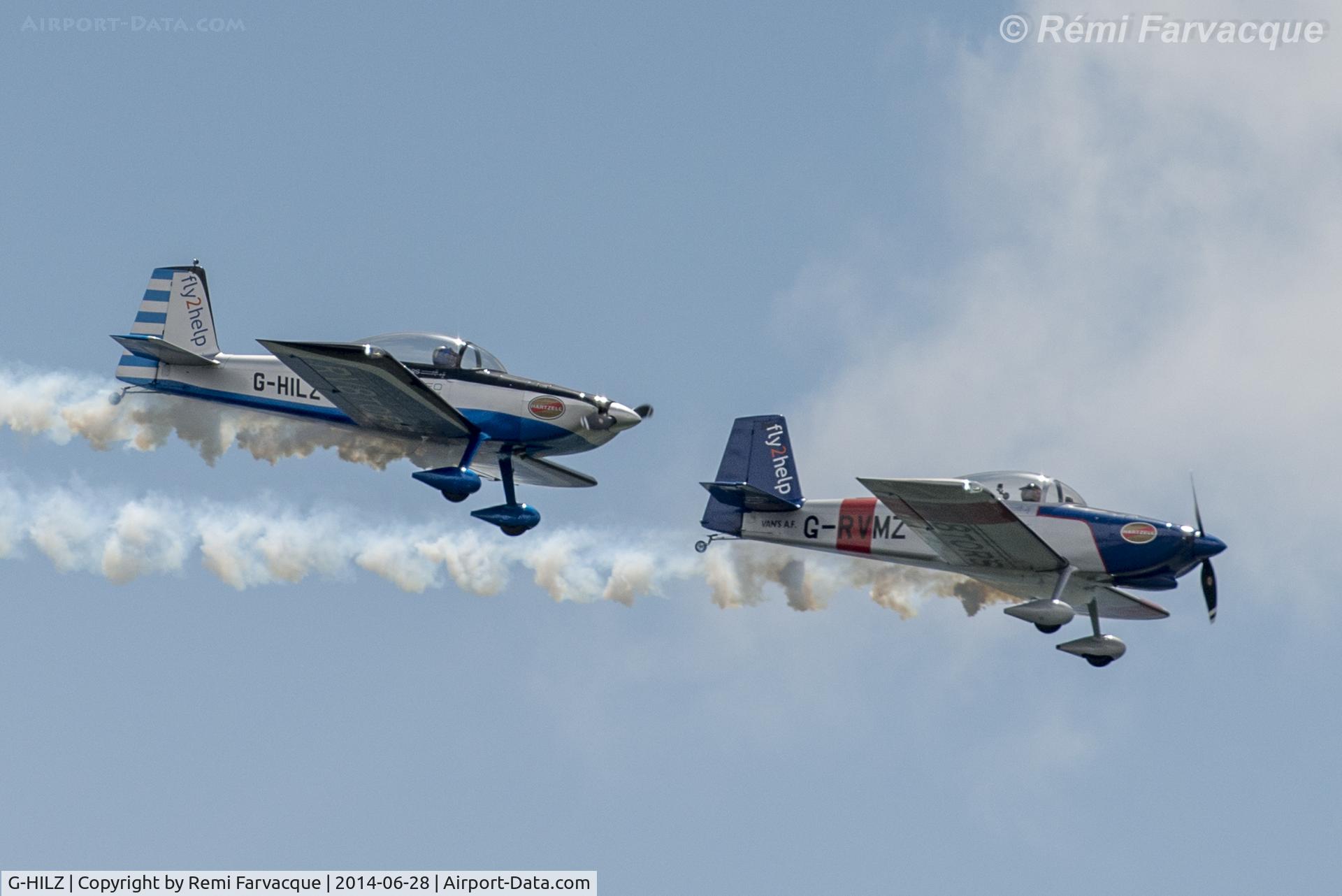 G-HILZ, 2006 Vans RV-8 C/N PFA 303-14471, Display off of the Plymouth Hoe for Military Appreciation Day, UK. With G-RVMZ.