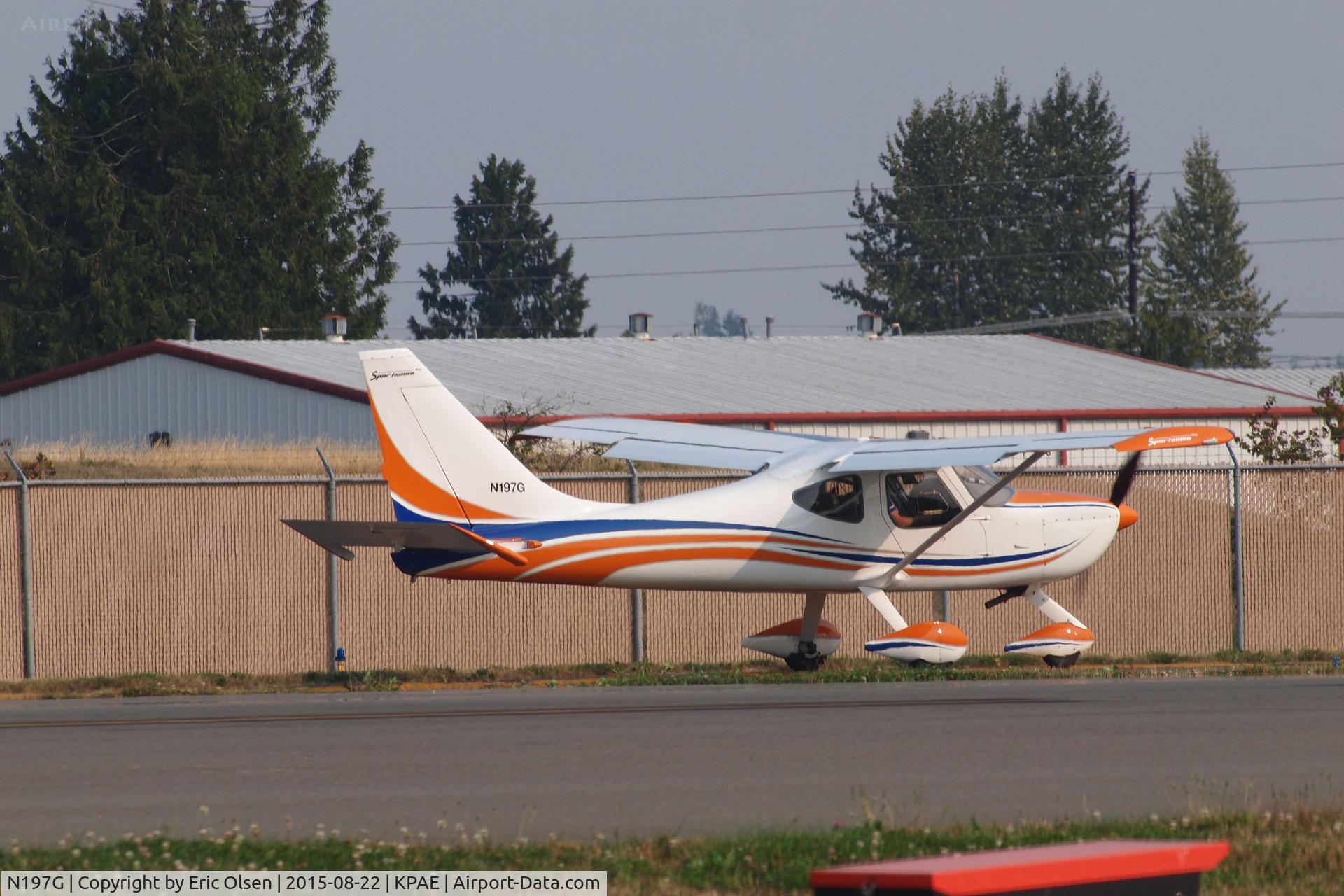 N197G, 2014 Glasair GS-2 Sportsman C/N 7413, 2014 Sportsman in line to take off from 34R at Paine Field