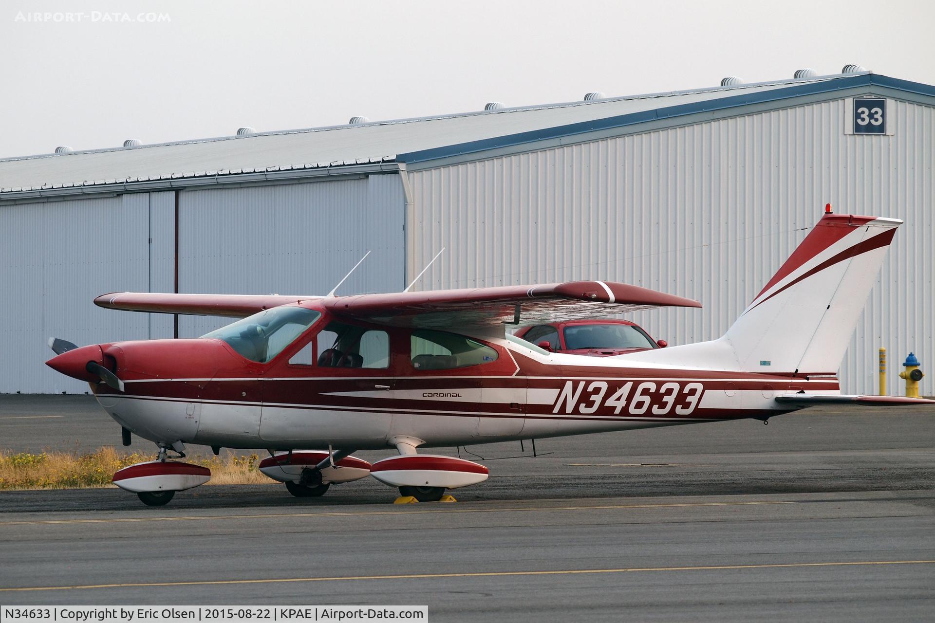 N34633, 1973 Cessna 177B Cardinal C/N 17701913, 1973 Cessna 177 at Paine Field