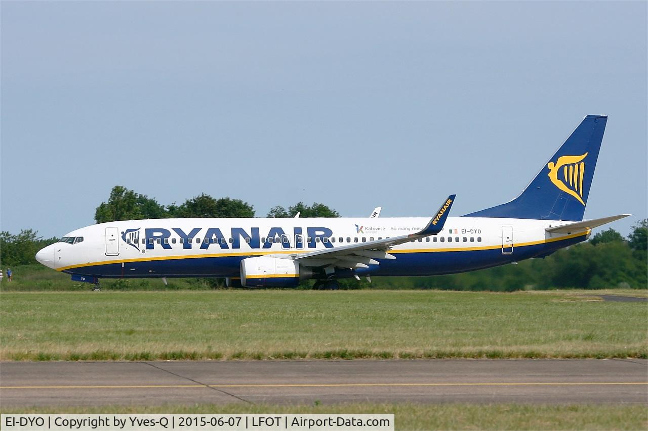 EI-DYO, 2008 Boeing 737-8AS C/N 33636, Boeing 737-8AS, Langing rwy 02, Tours-Val de Loire airport (LFOT-TUF)