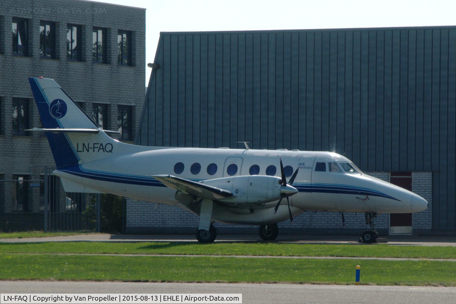 LN-FAQ, 1991 British Aerospace BAe-3201 Jetstream C/N 953, JetStream of AIS Airlines, parked in front of the AIS hangar at Lelystad airport, the Netherlands