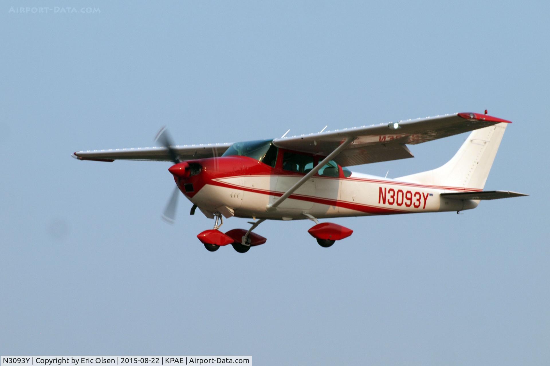 N3093Y, 1962 Cessna 182E Skylane C/N 18254093, 1962 coming in on 34R at Paine Field.