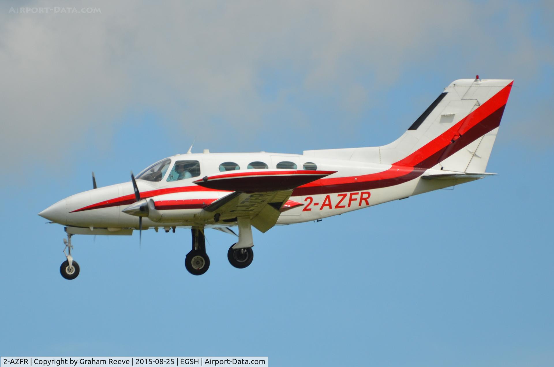 2-AZFR, 1971 Cessna 401B C/N 401B-0121, Landing at Norwich.