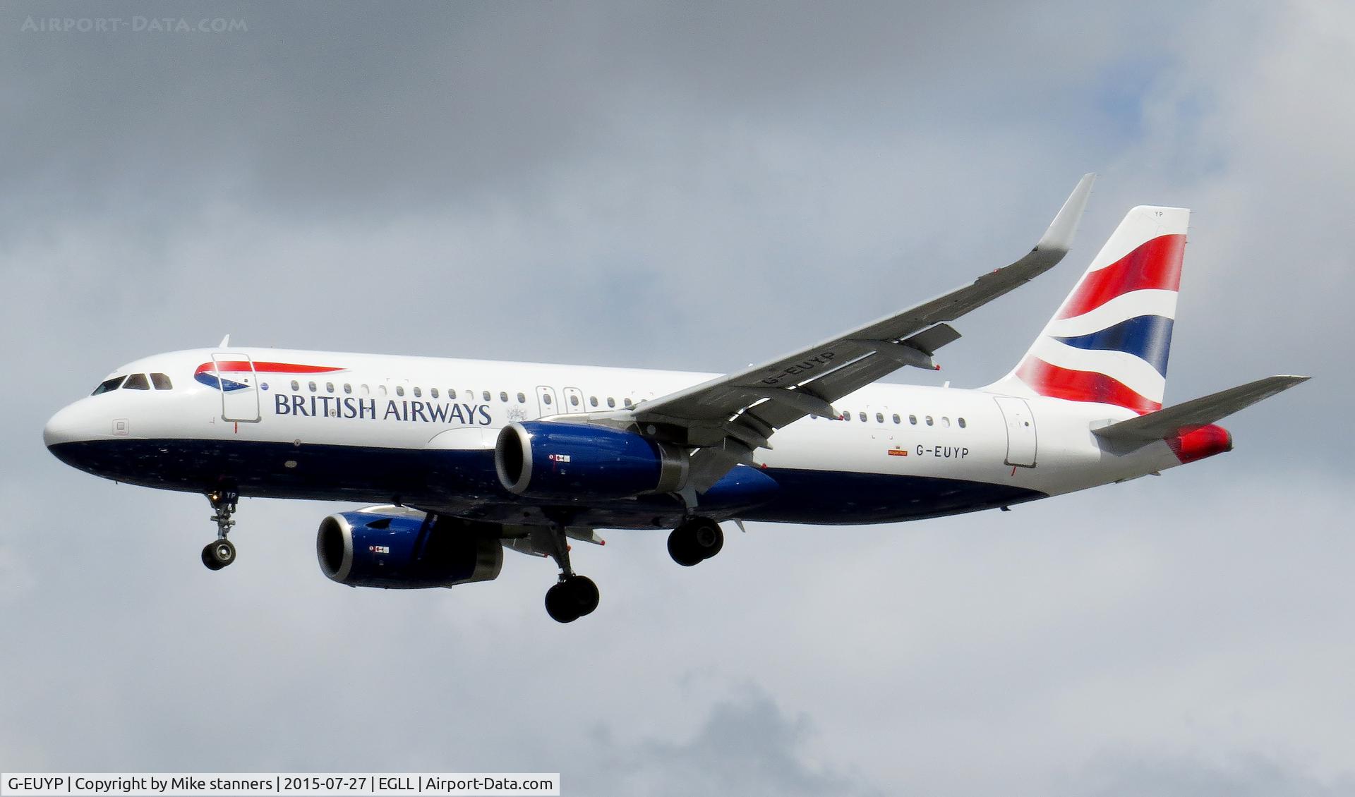 G-EUYP, 2013 Airbus A320-232 C/N 5784, British Airways A320- 232 landing runway 27L