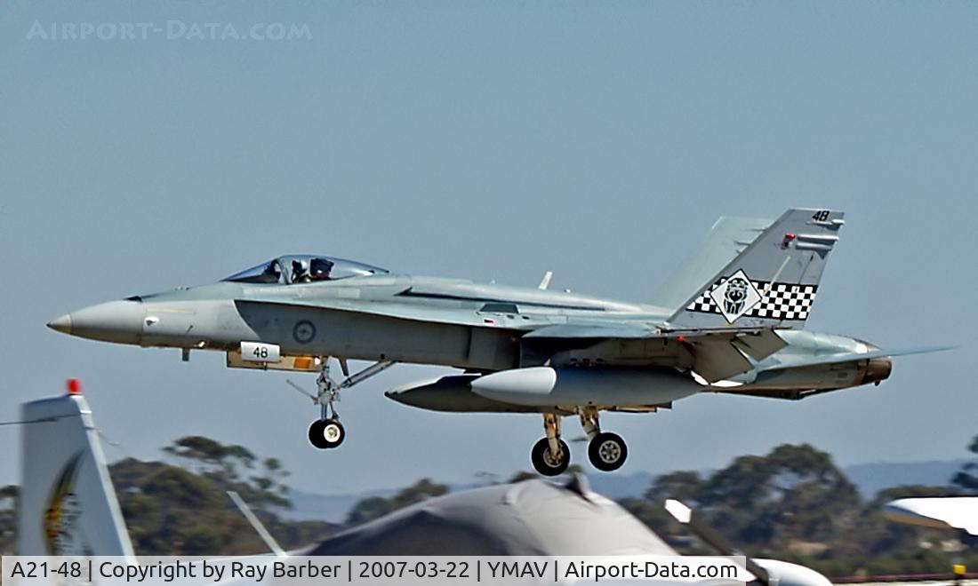 A21-48, 1989 McDonnell Douglas F/A-18A Hornet C/N 0750/AF048, McDonnell-Douglas F-18A Hornet [AFA-48] (Royal Australian Air Force) Avalon~VH 22/03/2007