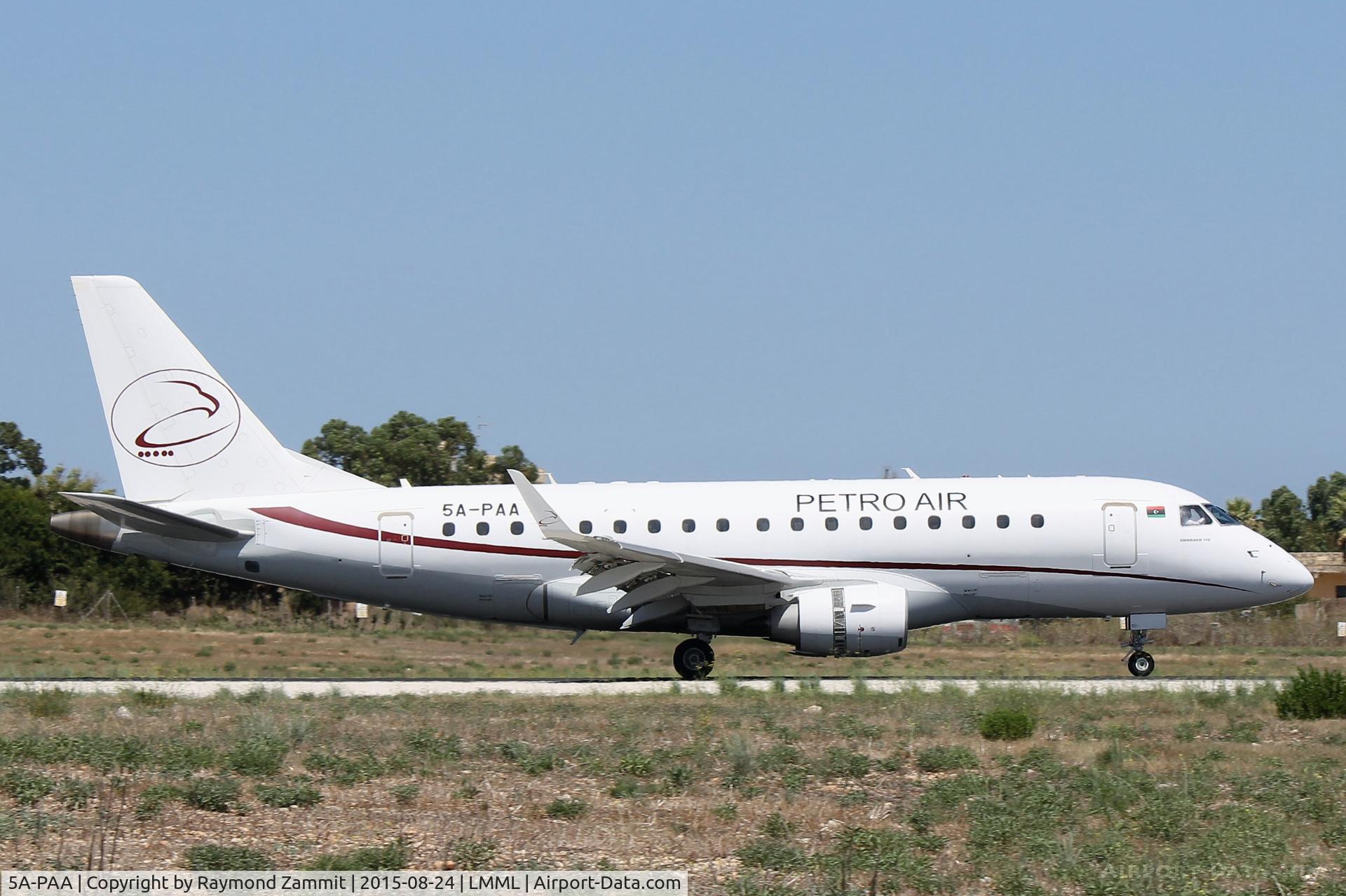 5A-PAA, 2009 Embraer 170LR (ERJ-170-100LR) C/N 17000275, Embraer Emb-170 5A-PAA Petro Air