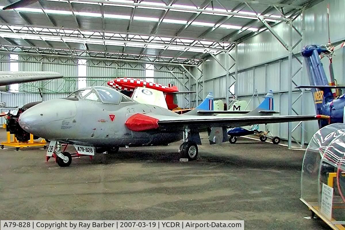 A79-828, De Havilland Australia DH-115 Vampire T.35A C/N DHA4113, De Havilland DH.115 Vampire T.35A [4113] (Royal Australian Air Force) Caloundra~VH 19/03/2007