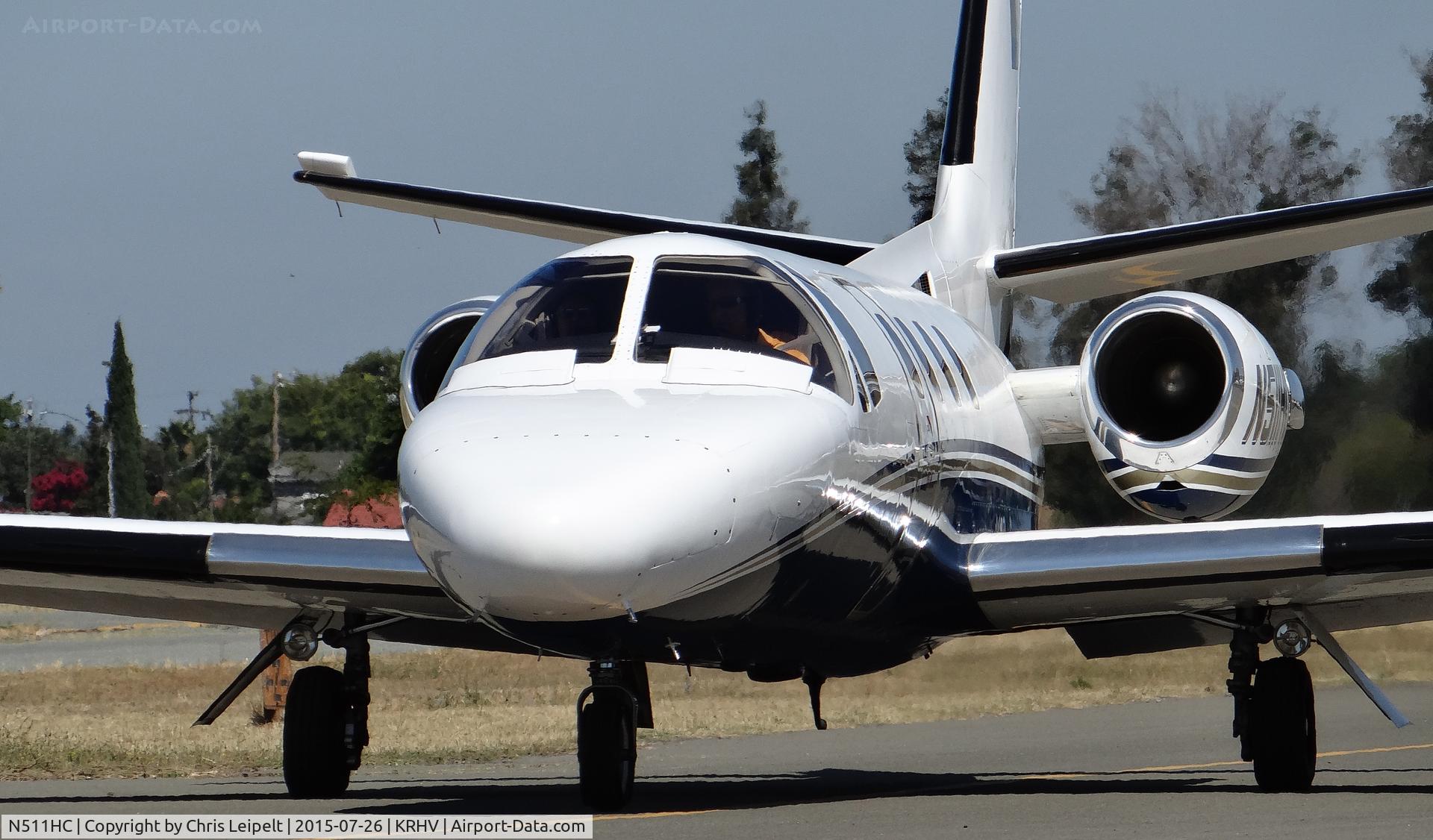 N511HC, 1979 Cessna 501 Citation I/SP C/N 501-0136, Pacific Aviation Aircraft Management Inc (Ontario, OR) 1979 Cessna Citation I taxing out for departure at Reid Hillview Airport, San Jose, CA.