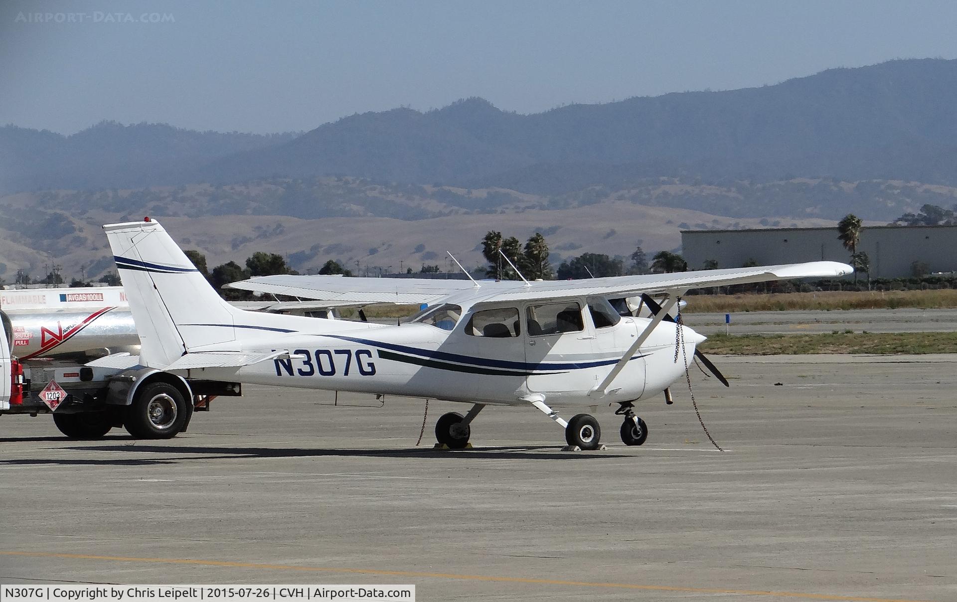 N307G, 1974 Cessna 172M C/N 17263007, Locally-based 1974 Cessna 172M sitting on the ramp at Hollister Municipal Airport, Hollister, CA.