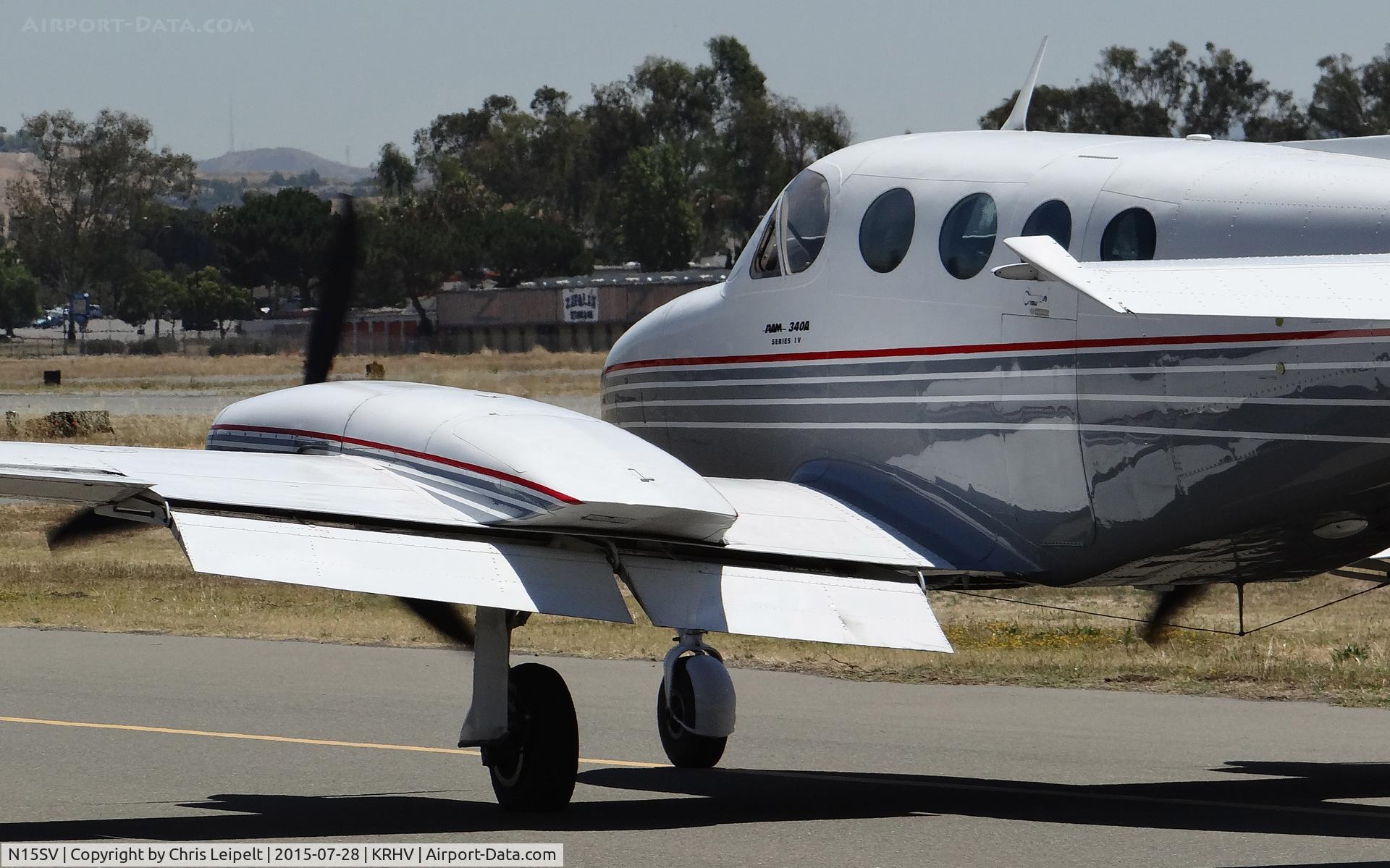 N15SV, 1977 Cessna 340A C/N 340A0226, Locally-based 1977 Cessna 340A taxing to its hangar at Reid Hillview Airport, San Jose, CA.