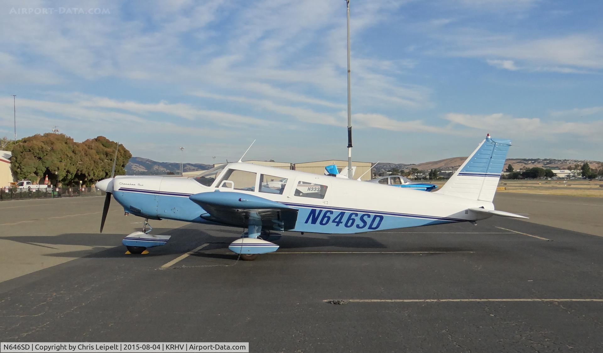N646SD, 1965 Piper PA-32-260 Cherokee Six Cherokee Six C/N 32-294, Privately owned Piper Cherokee Six sitting on the transient ramp at Reid Hillview Airport, San Jose, CA.