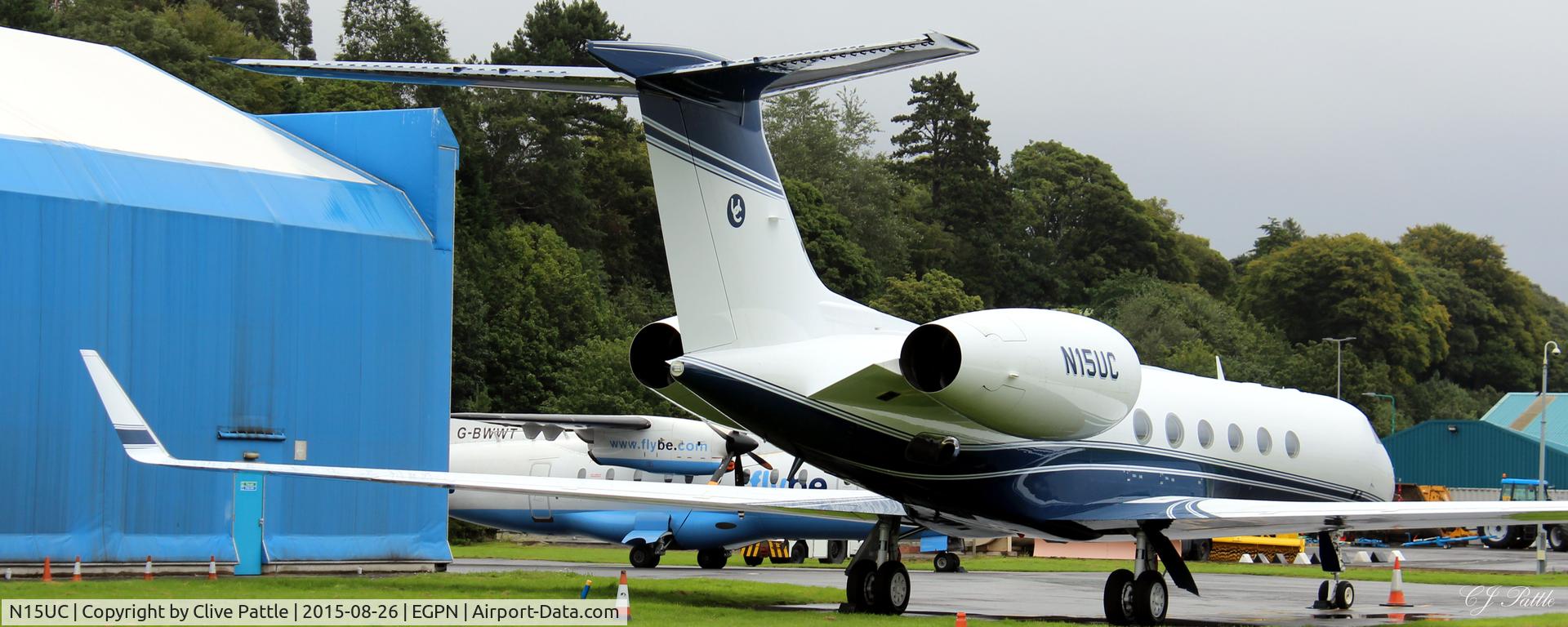 N15UC, 1999 Gulfstream Aerospace G-V C/N 589, Tucked away in a corner at Dundee Riverside Airport EGPN