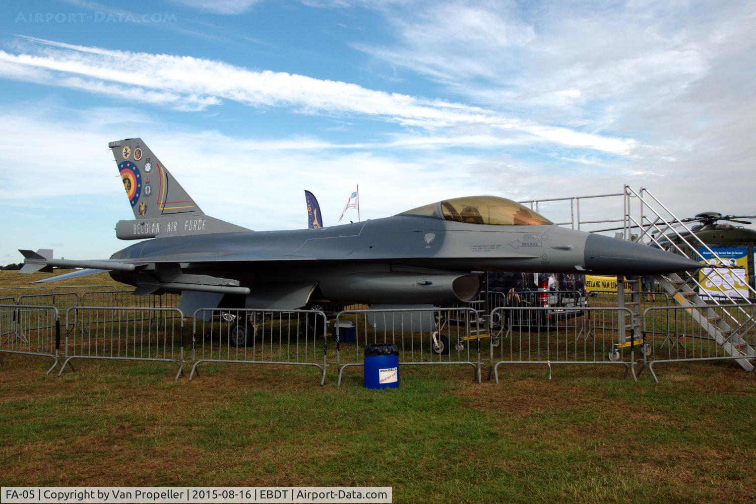 FA-05, SABCA F-16A Fighting Falcon C/N 6H-5, Belgian Air Force F-16A travelling exhibit at Schaffen-Diest airfield, Belgium.