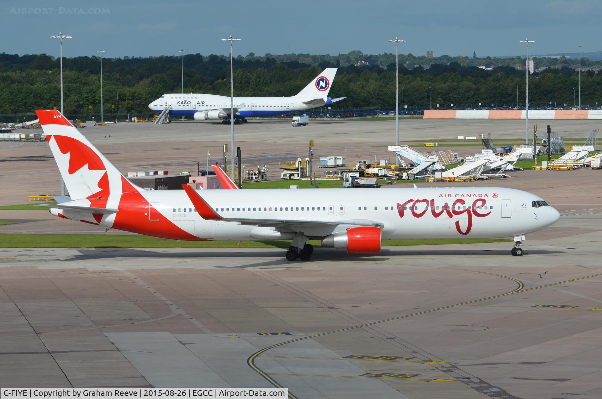C-FIYE, 2002 Boeing 767-33A/ER C/N 33422, Just landed at Manchester.